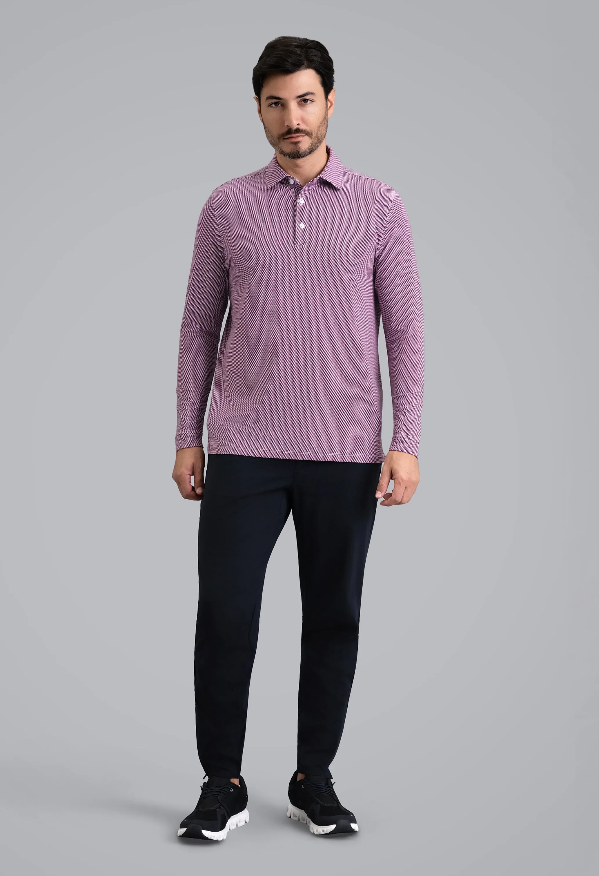 Cube Art Long Sleeve Polo sold by IBKUL product image thumbnail 4