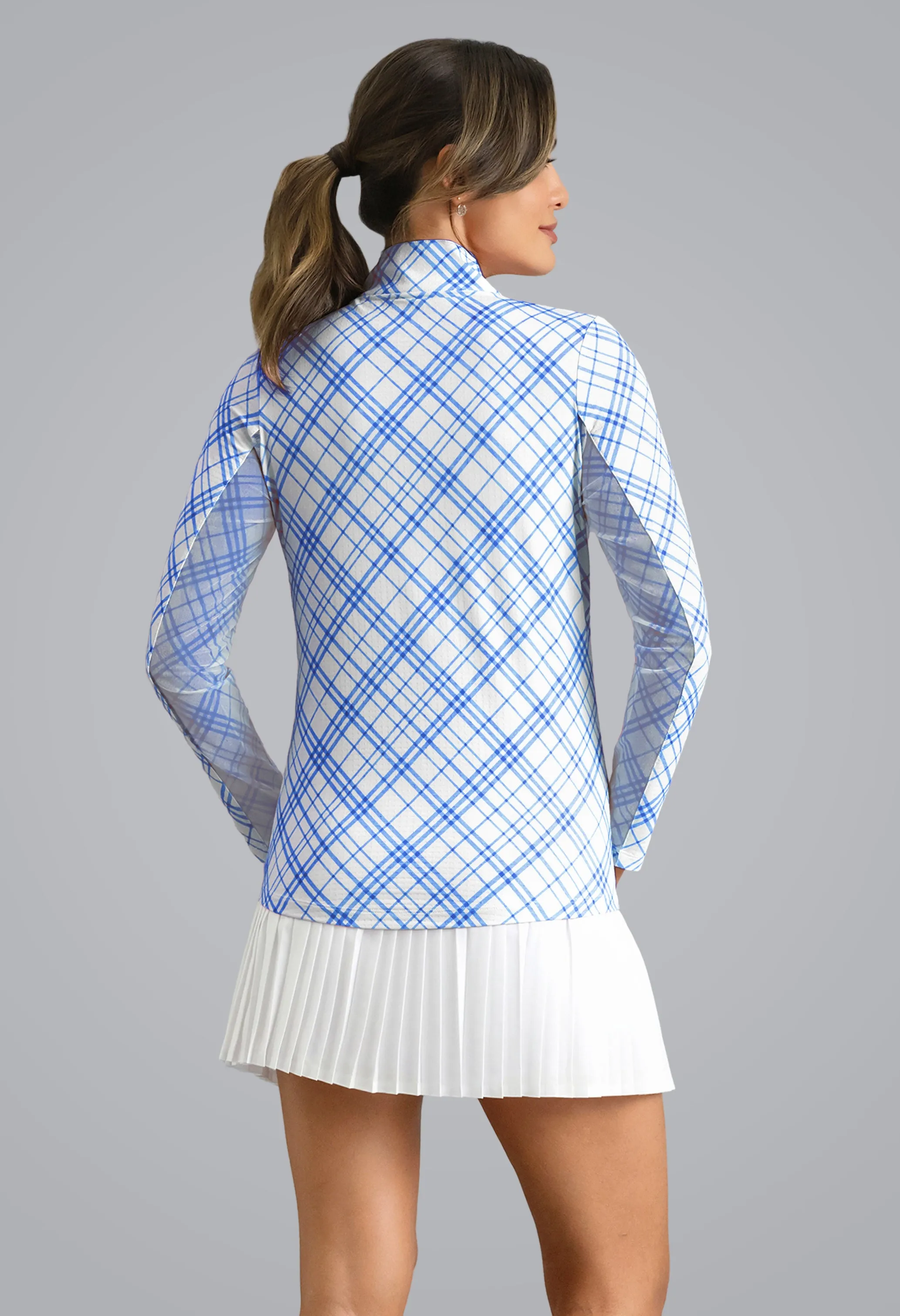 Tony Print Long Sleeve Mock Neck Top sold by IBKUL product image thumbnail 4