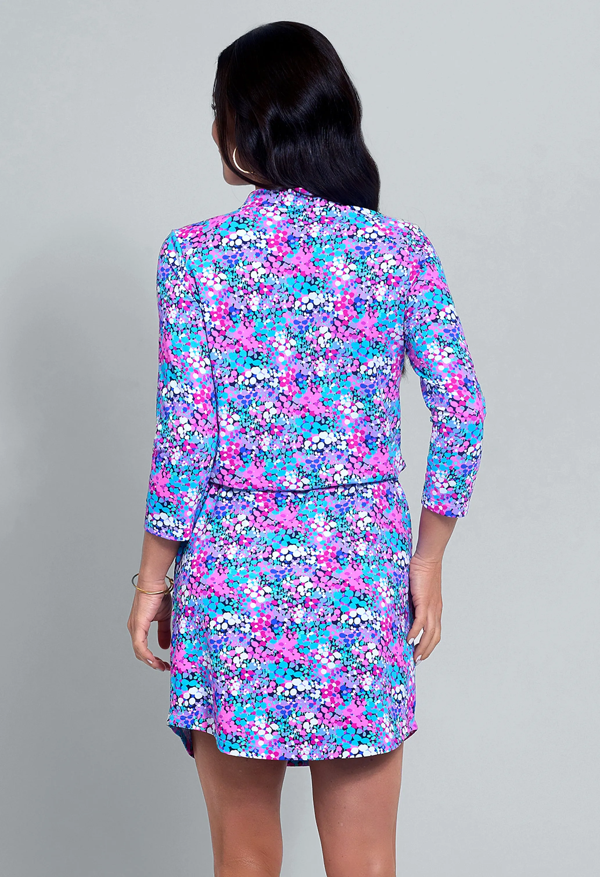 Allana Print ¾ Sleeve Drawstring Dress sold by IBKUL product image thumbnail 3
