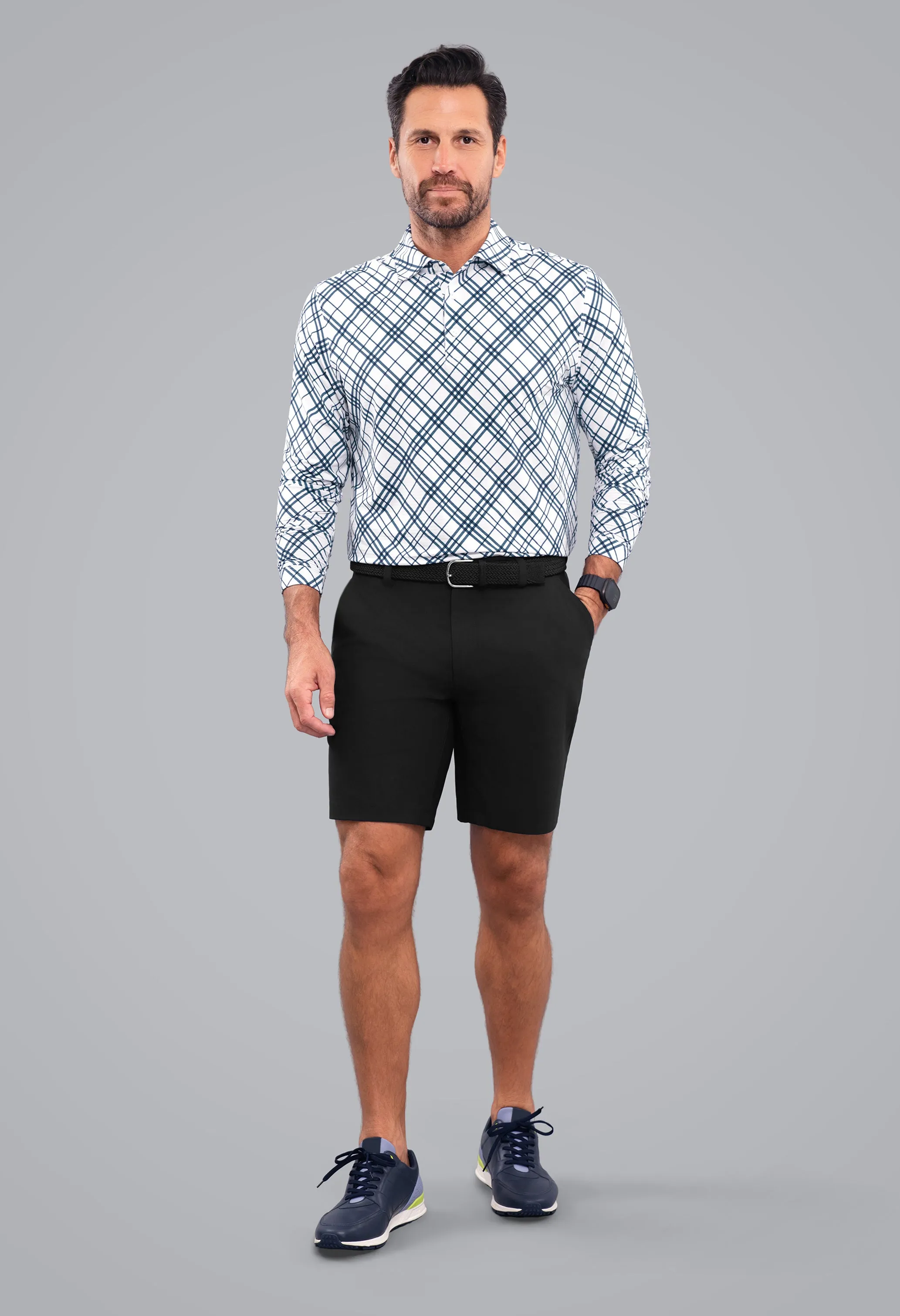 Tony Print Long Sleeve Polo sold by IBKUL product image thumbnail 4