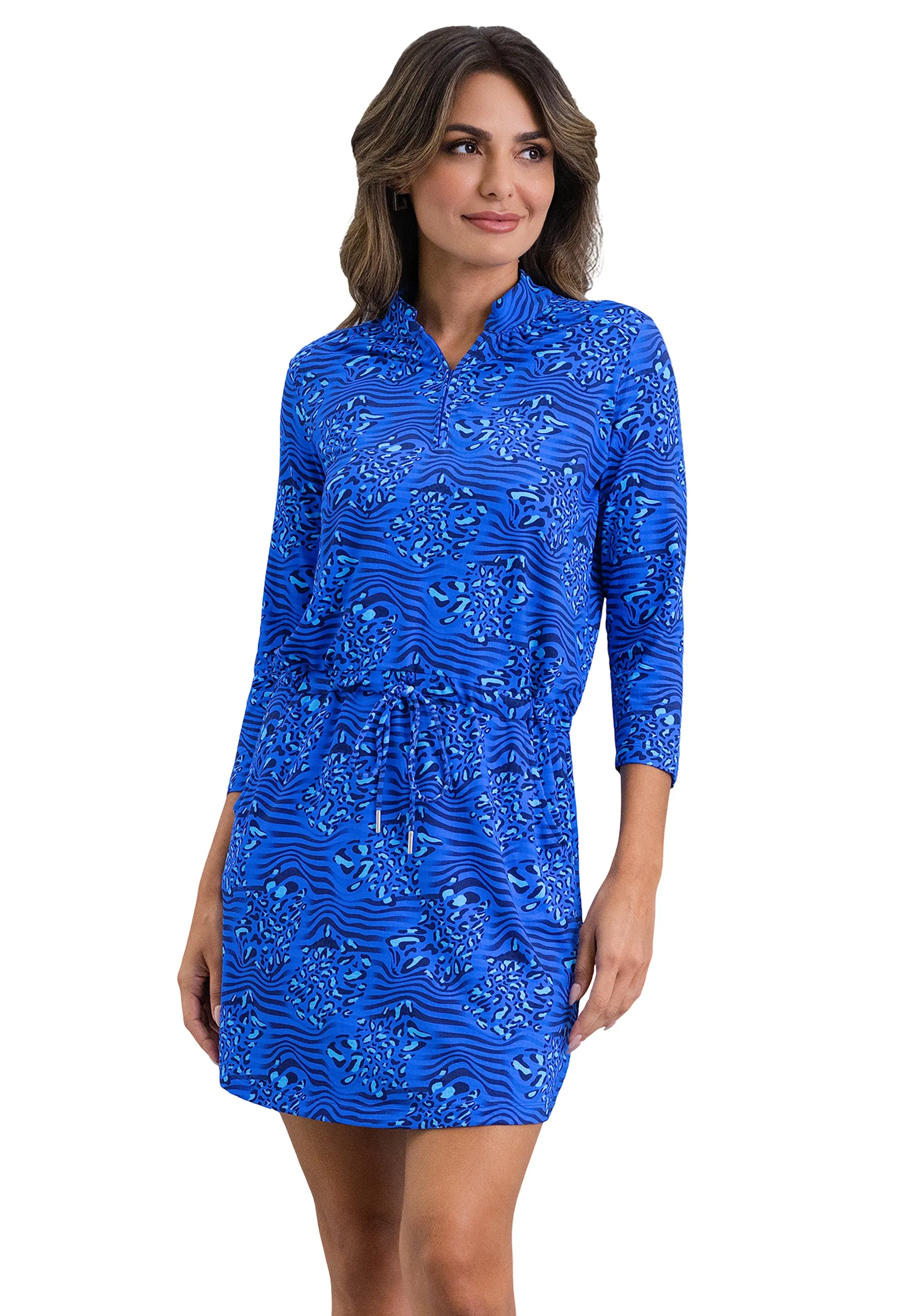 Yun 3/4 Sleeve Drawstring Dress sold by IBKUL product image thumbnail 4