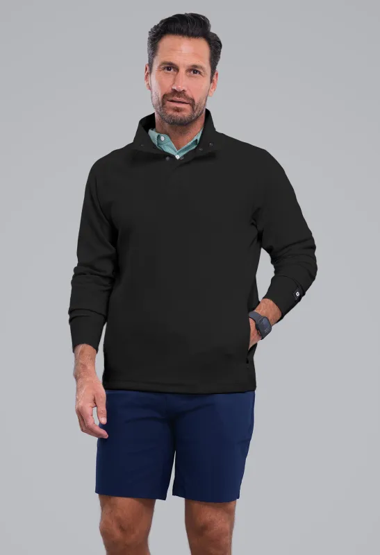 Waffle Knit 1/4 Snap Mock Neck Top made by IBKUL