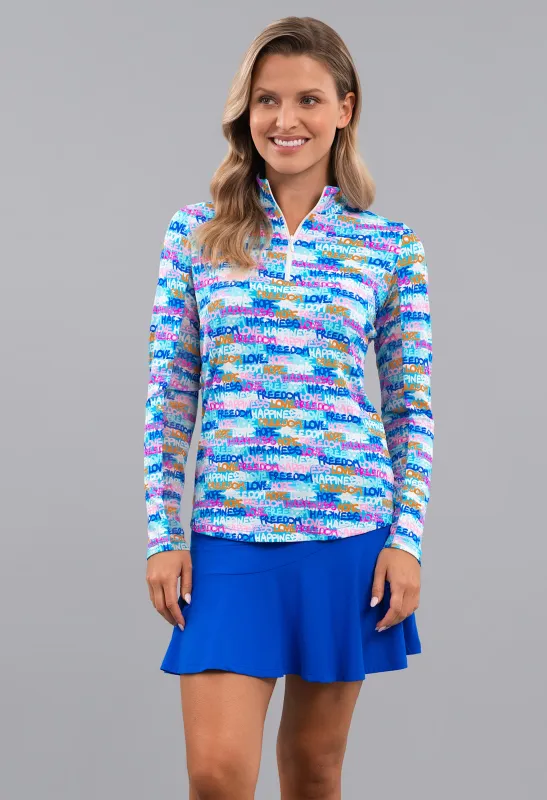 Happiness Long Sleeve Mock Neck Top made by IBKUL