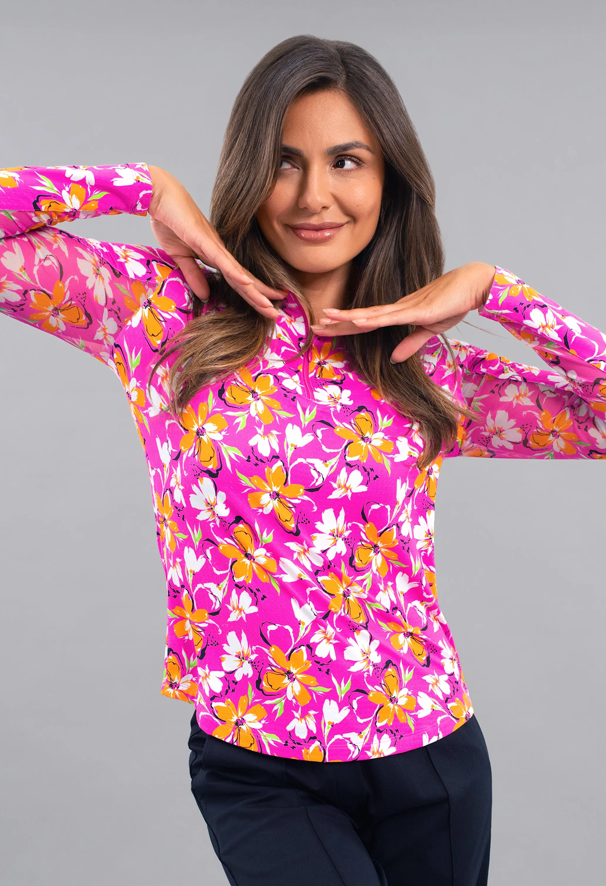 Eleanor Long Sleeve Mock Neck Top sold by IBKUL product image thumbnail 5