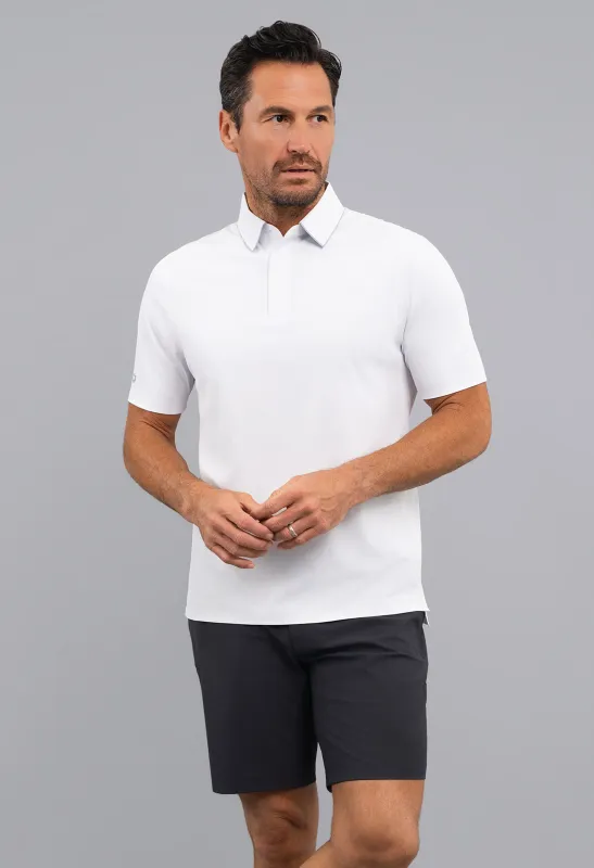 Rib Knit Short Sleeve Polo made by IBKUL