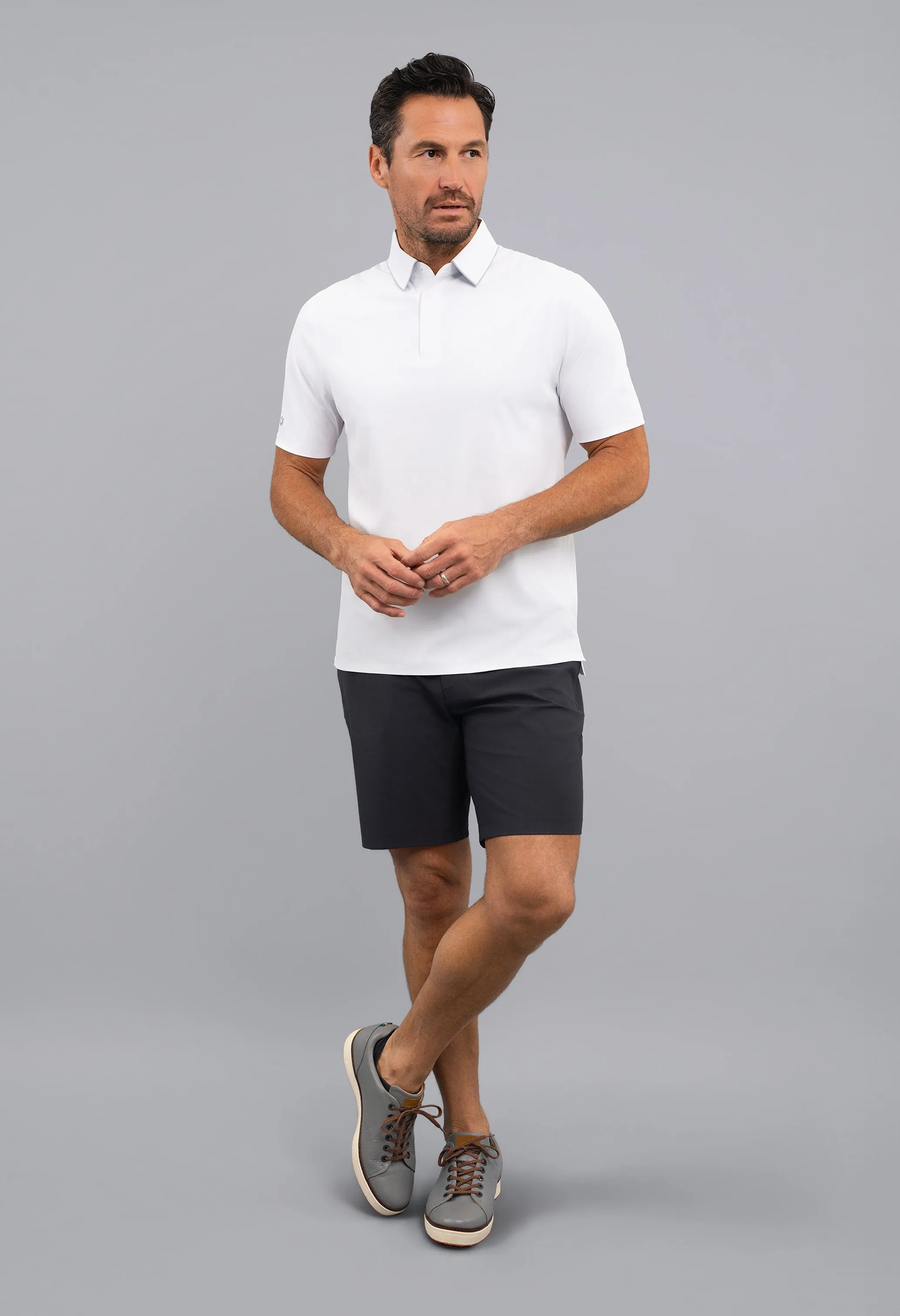 Rib Knit Short Sleeve Polo sold by IBKUL product image thumbnail 4