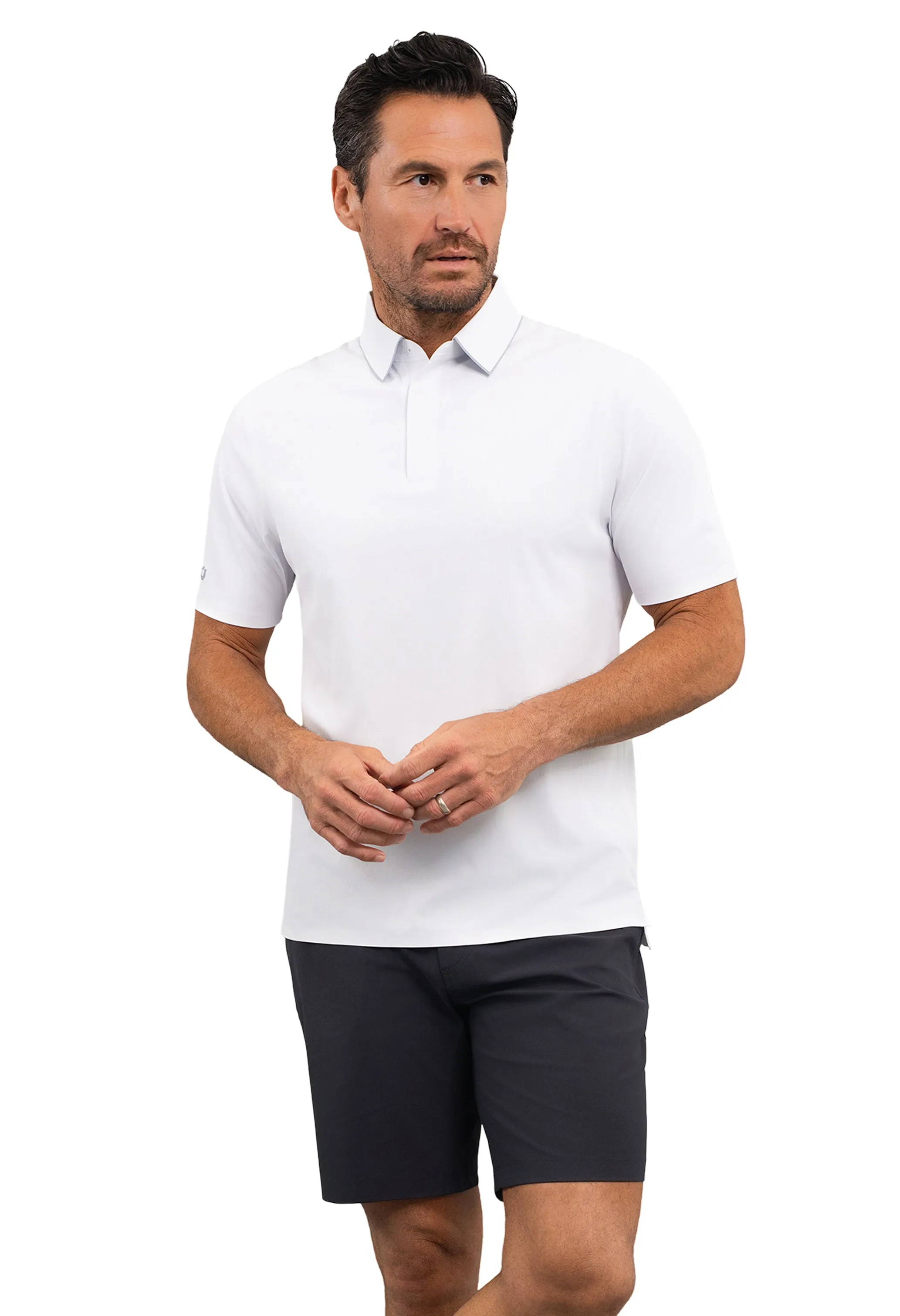 Rib Knit Short Sleeve Polo sold by IBKUL product image thumbnail 5
