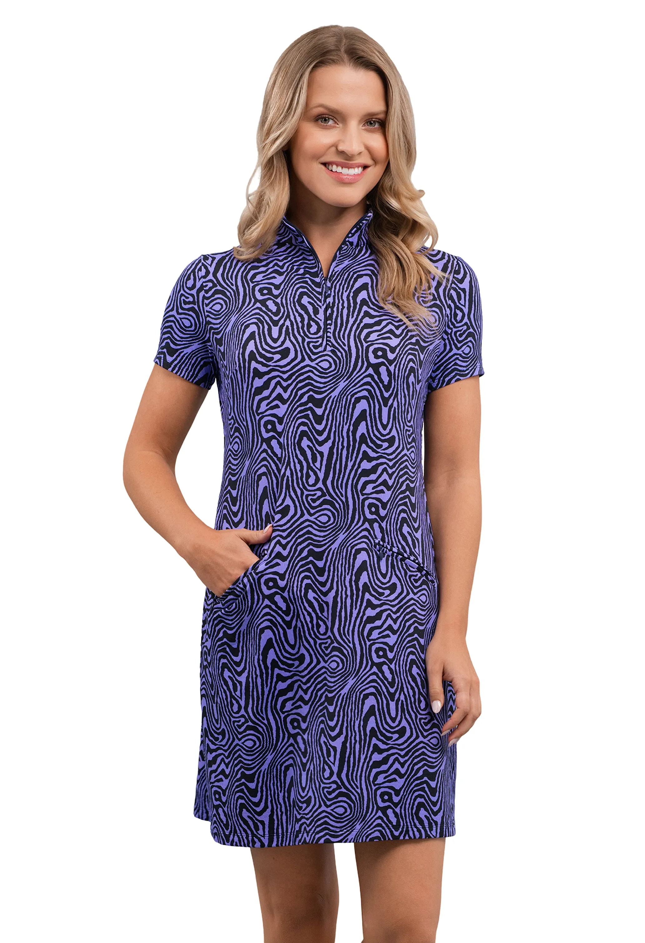 Courtney Short Sleeve Mock Dress sold by IBKUL product image thumbnail 4