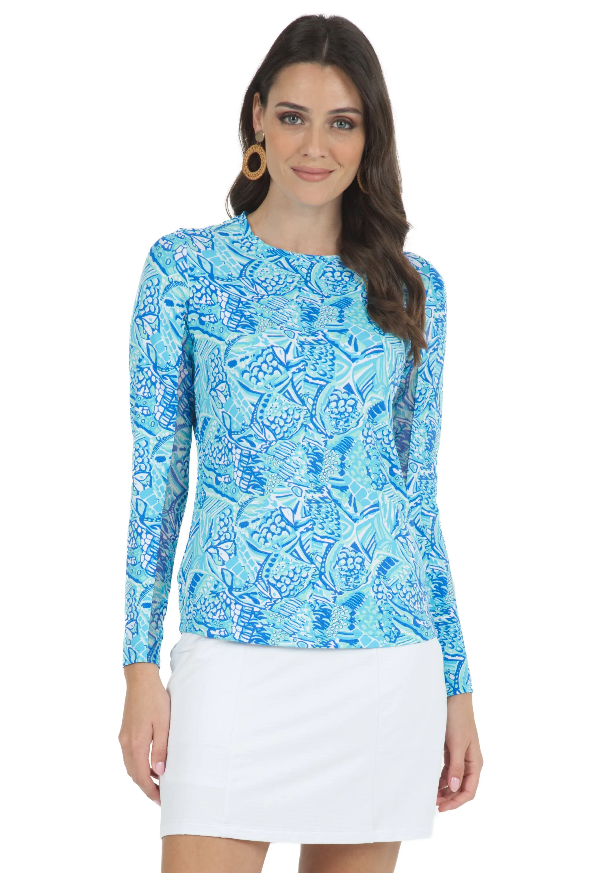 Krista Print Long Sleeve Crew Neck – 12380 sold by IBKUL