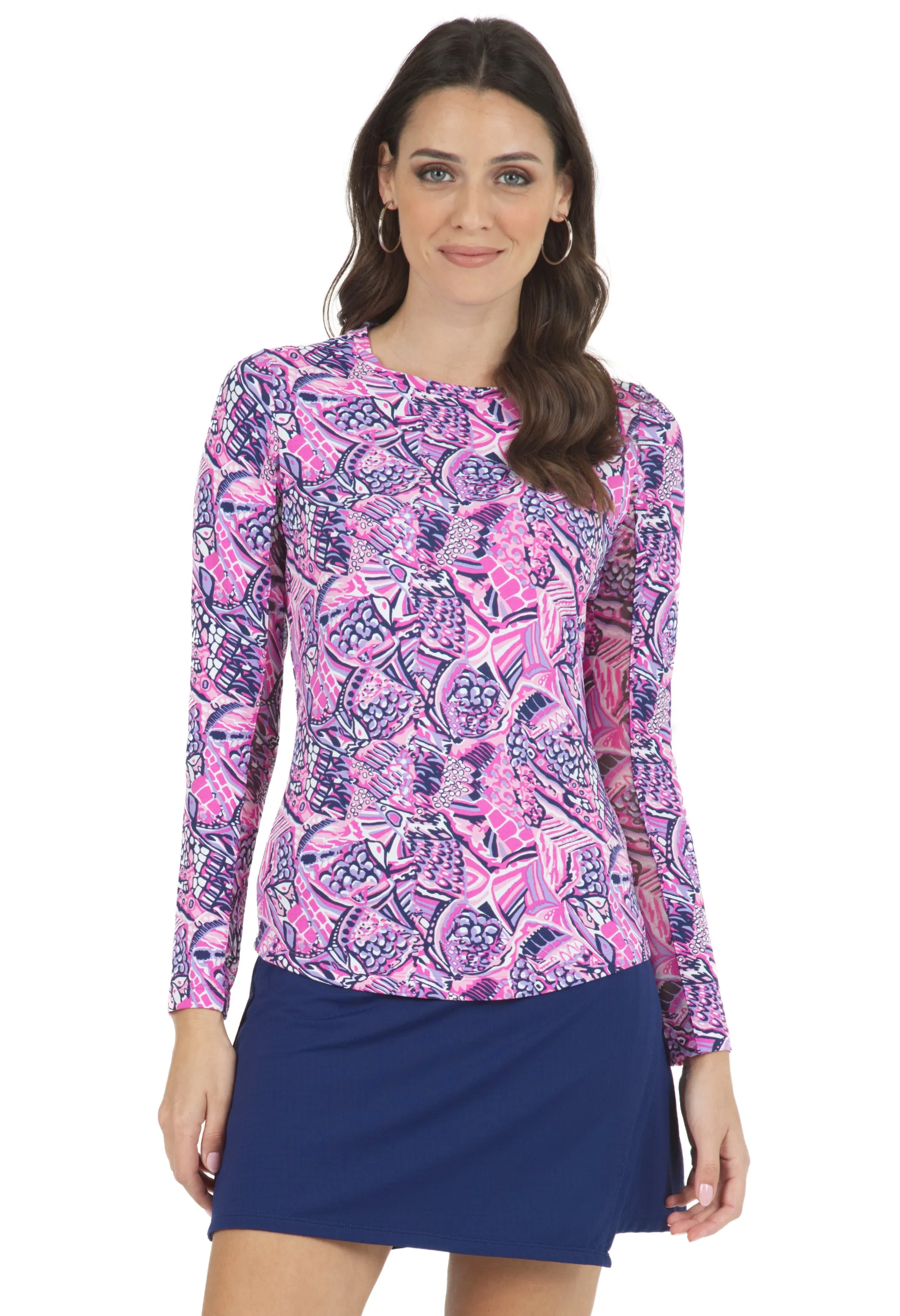 Krista Print Long Sleeve Crew Neck – 12380 sold by IBKUL product image thumbnail 5