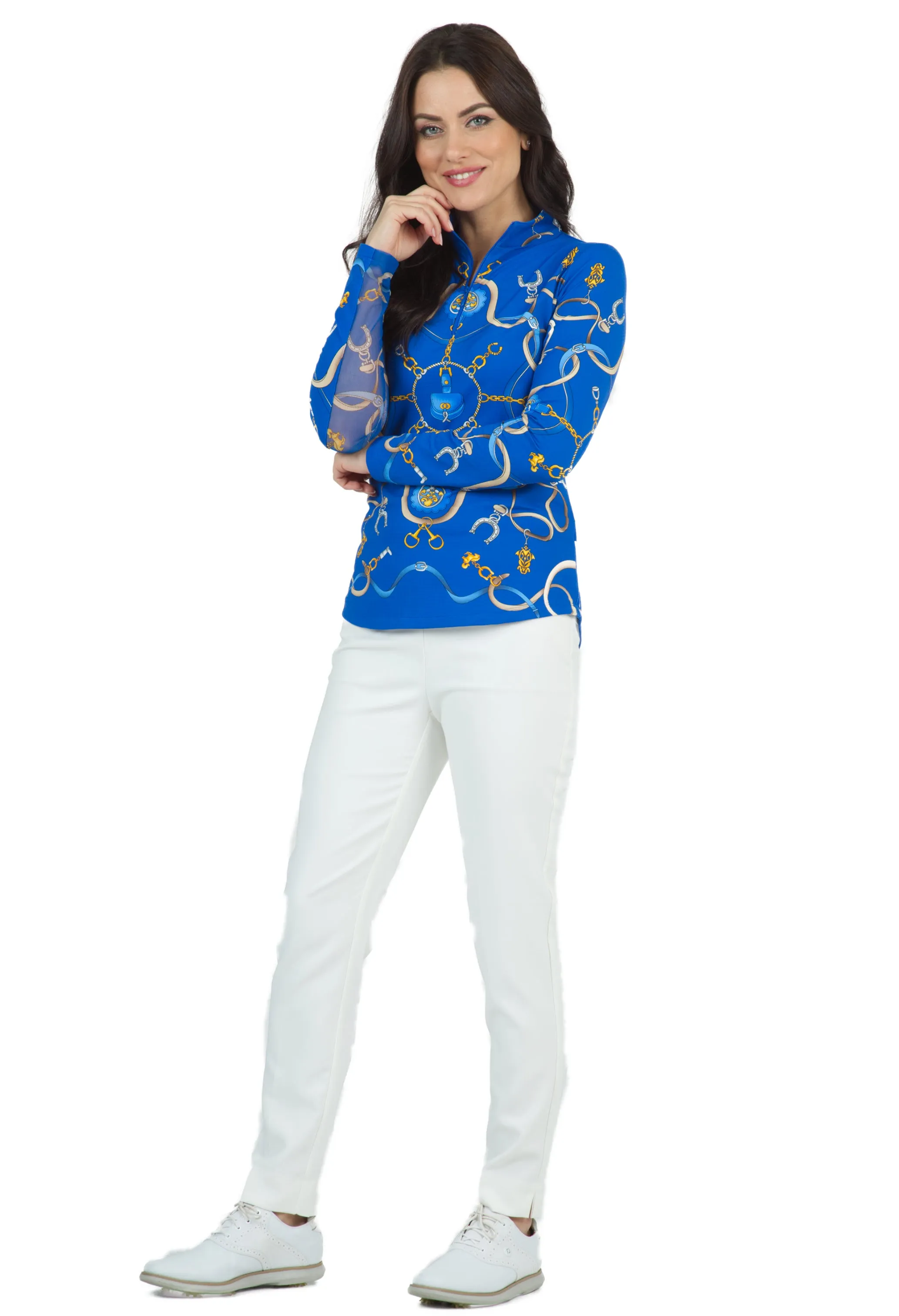 Alyson Print Long Sleeve Mock Neck Top – 10660 sold by IBKUL product image thumbnail 2