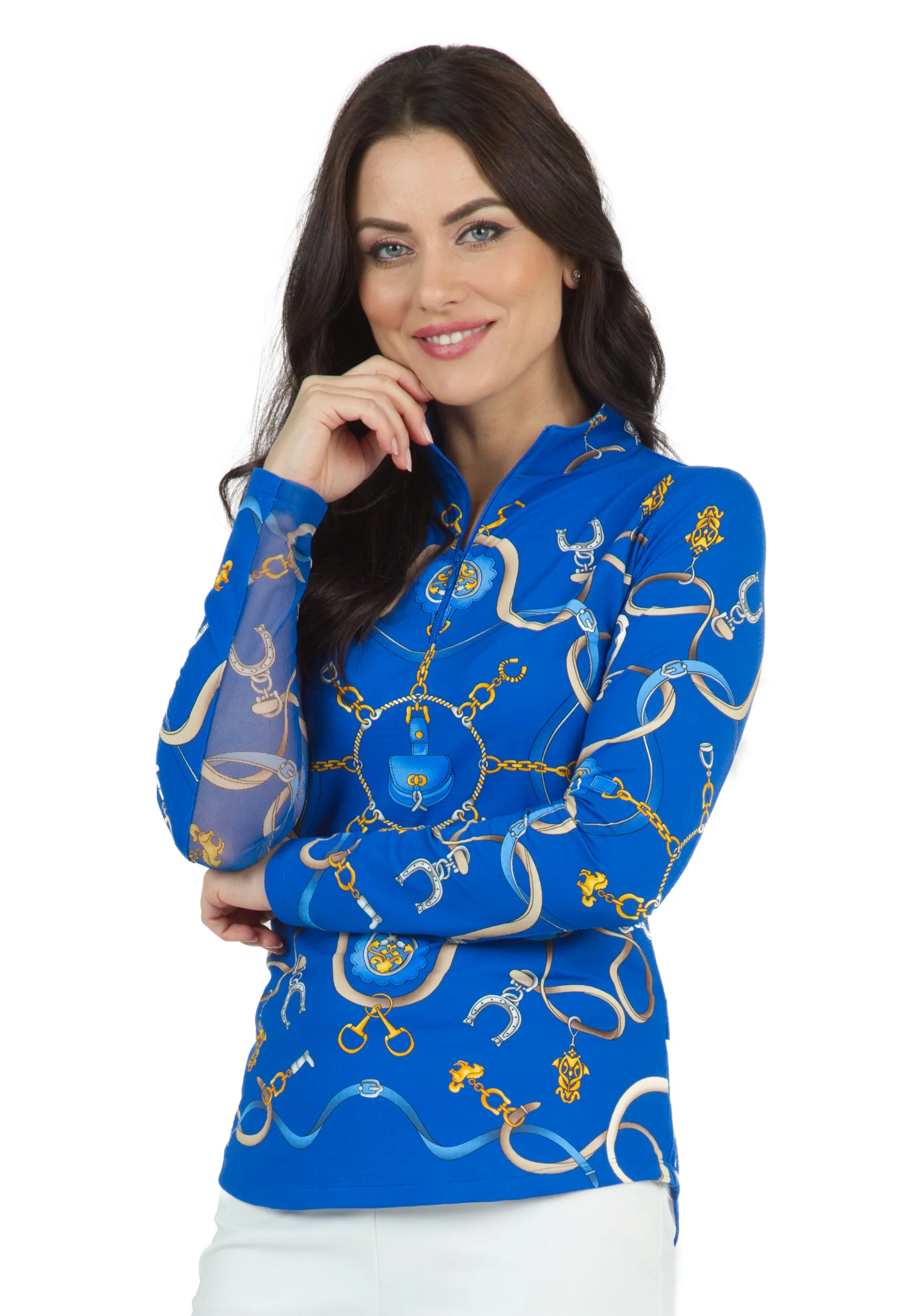 Alyson Print Long Sleeve Mock Neck Top – 10660 sold by IBKUL