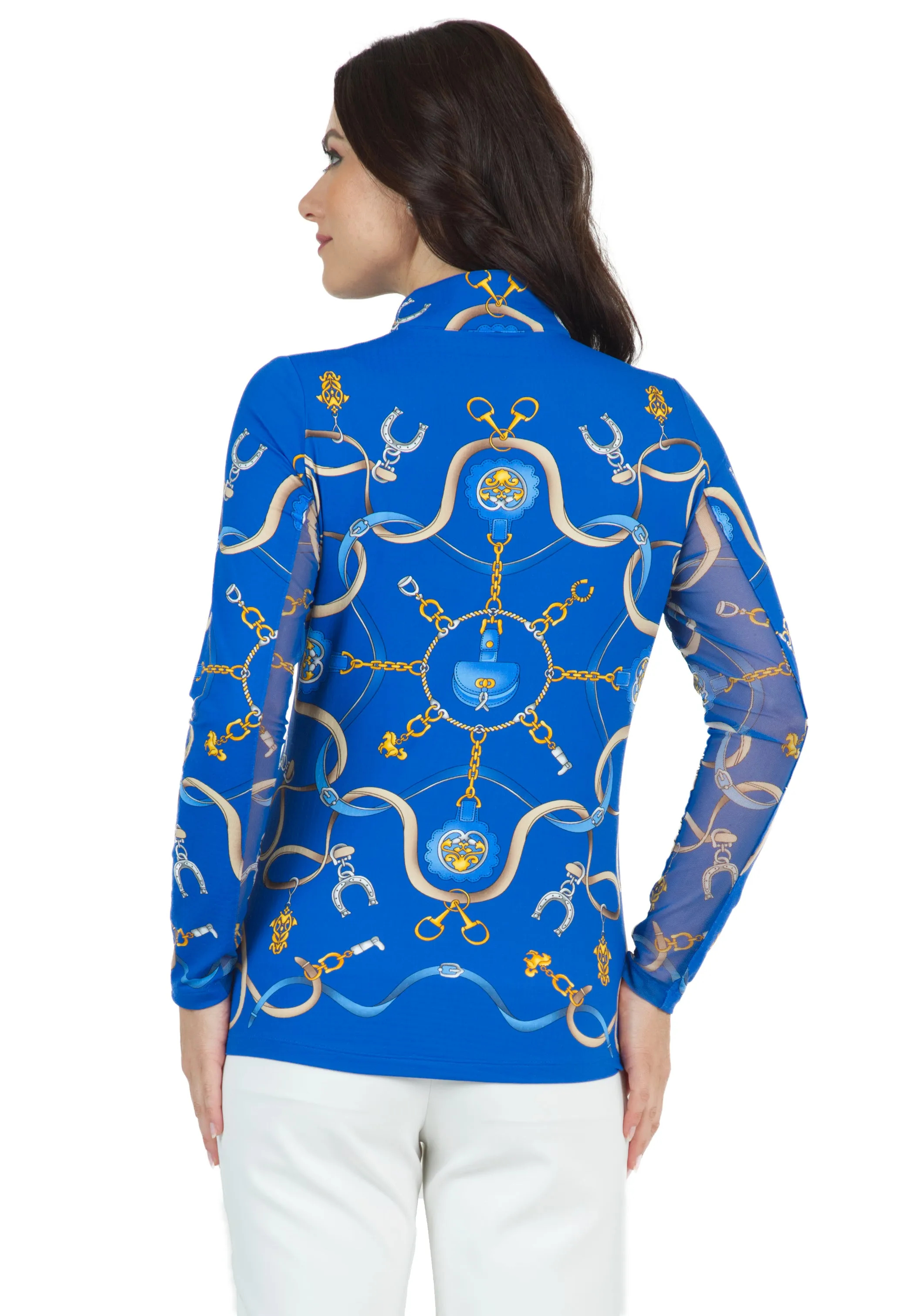 Alyson Print Long Sleeve Mock Neck Top – 10660 sold by IBKUL product image thumbnail 3