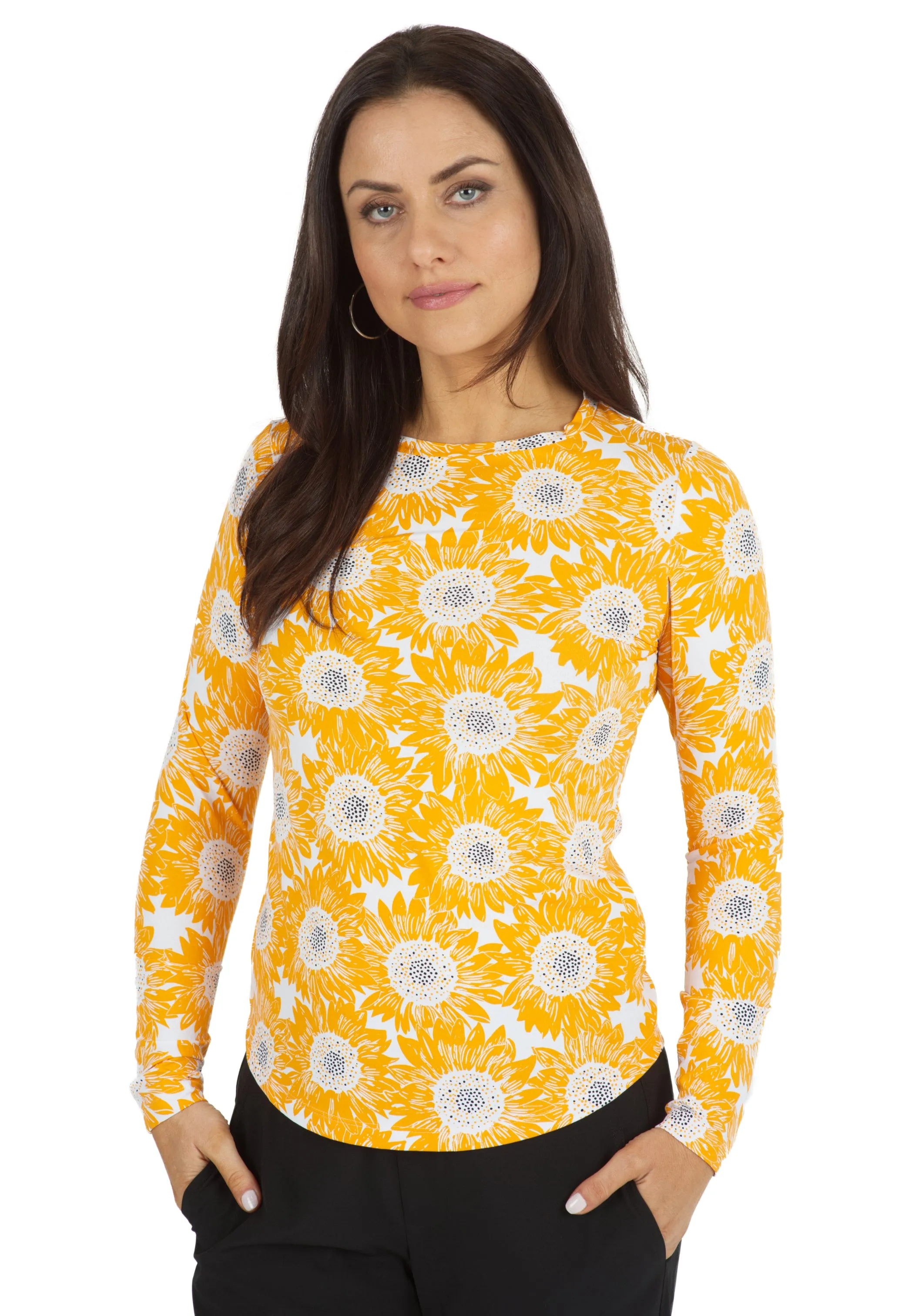 Ruthie Print Long Sleeve Crew Neck – 12486 sold by IBKUL product image thumbnail 5