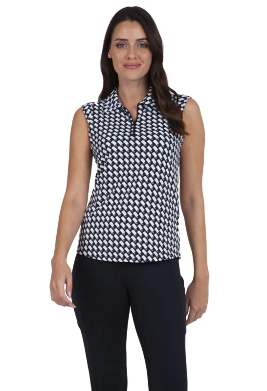 Brooke Print Sleeveless Polo sold by IBKUL