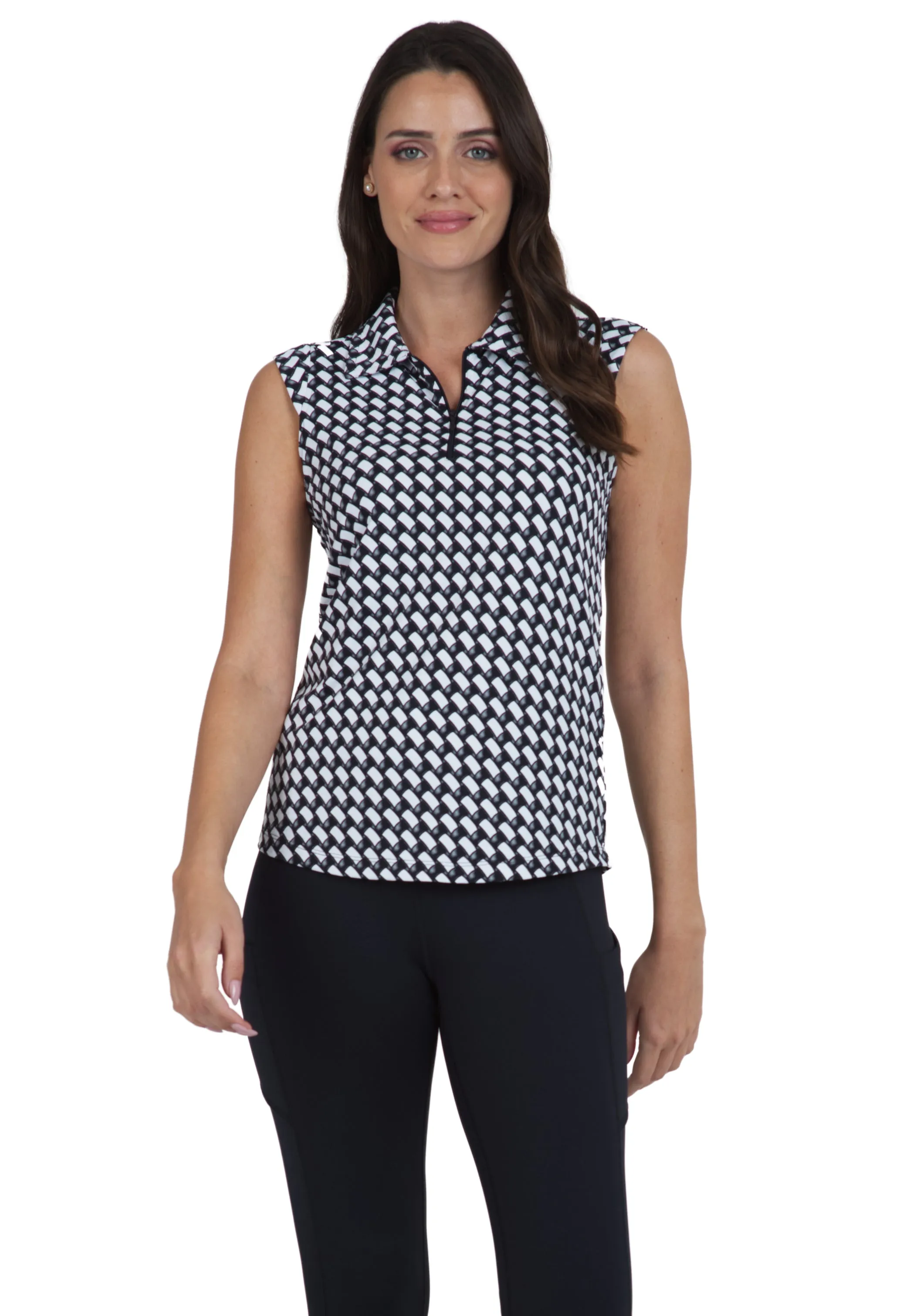 Brooke Print Sleeveless Polo sold by IBKUL