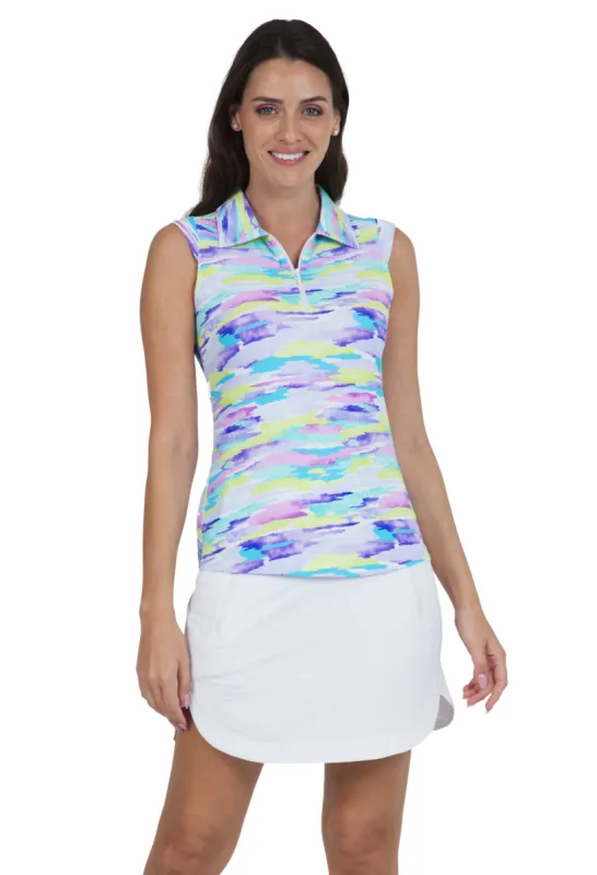 Jessie Print Sleeveless Polo sold by IBKUL