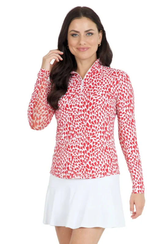 Davina Print Long Sleeve Mock Neck Top – 10658 sold by IBKUL