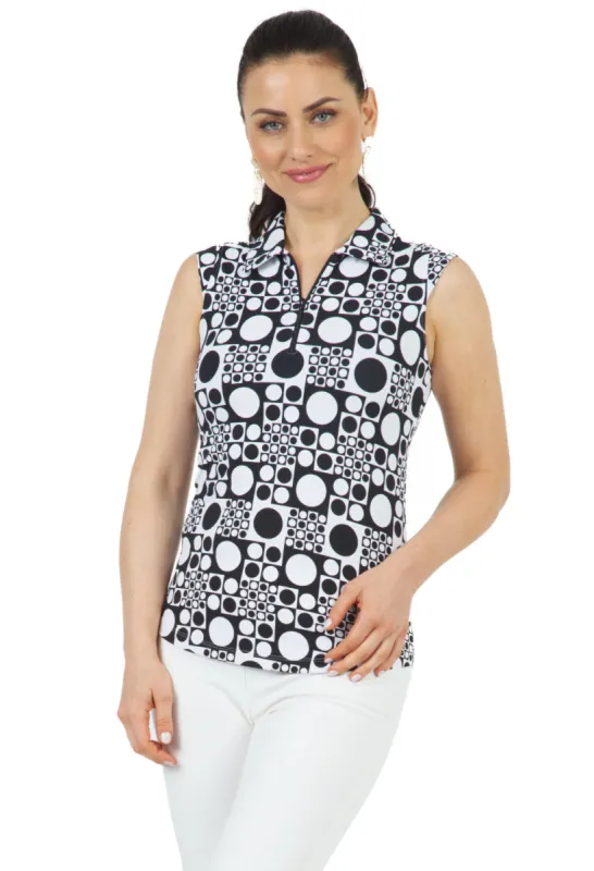 Elise Print Sleeveless Polo – 14266 sold by IBKUL