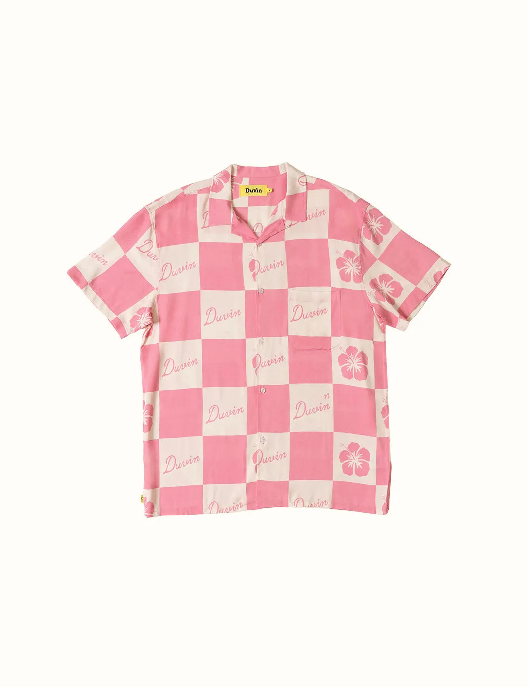 Checker Flower Buttonup - Pink sold by Duvin Design