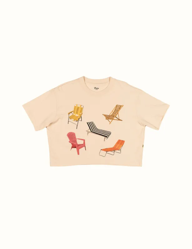 Beach Chairs Crop Tee - Antique sold by Duvin Design