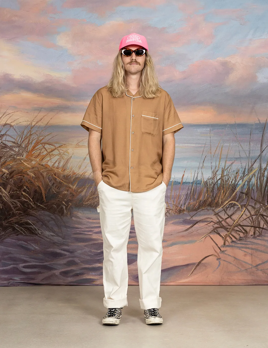 Poolside Retro Buttonup - Tan sold by Duvin Design product image thumbnail 2