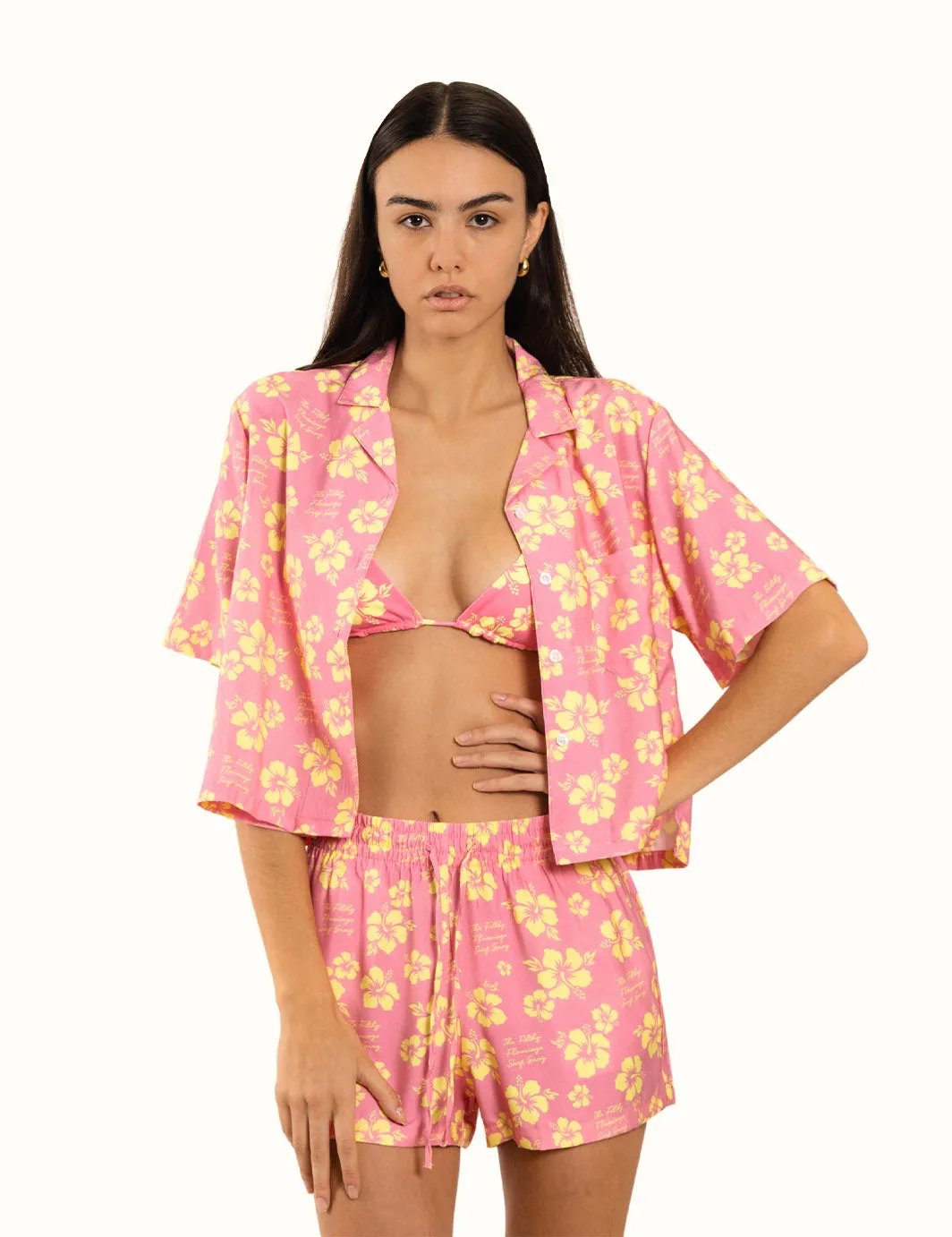 Tropical Oasis Crop Buttonup sold by Duvin Design product image thumbnail 2