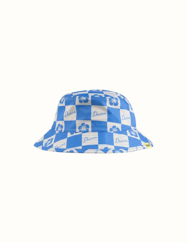 Checker Floral Bucket Hat - Blue sold by Duvin Design