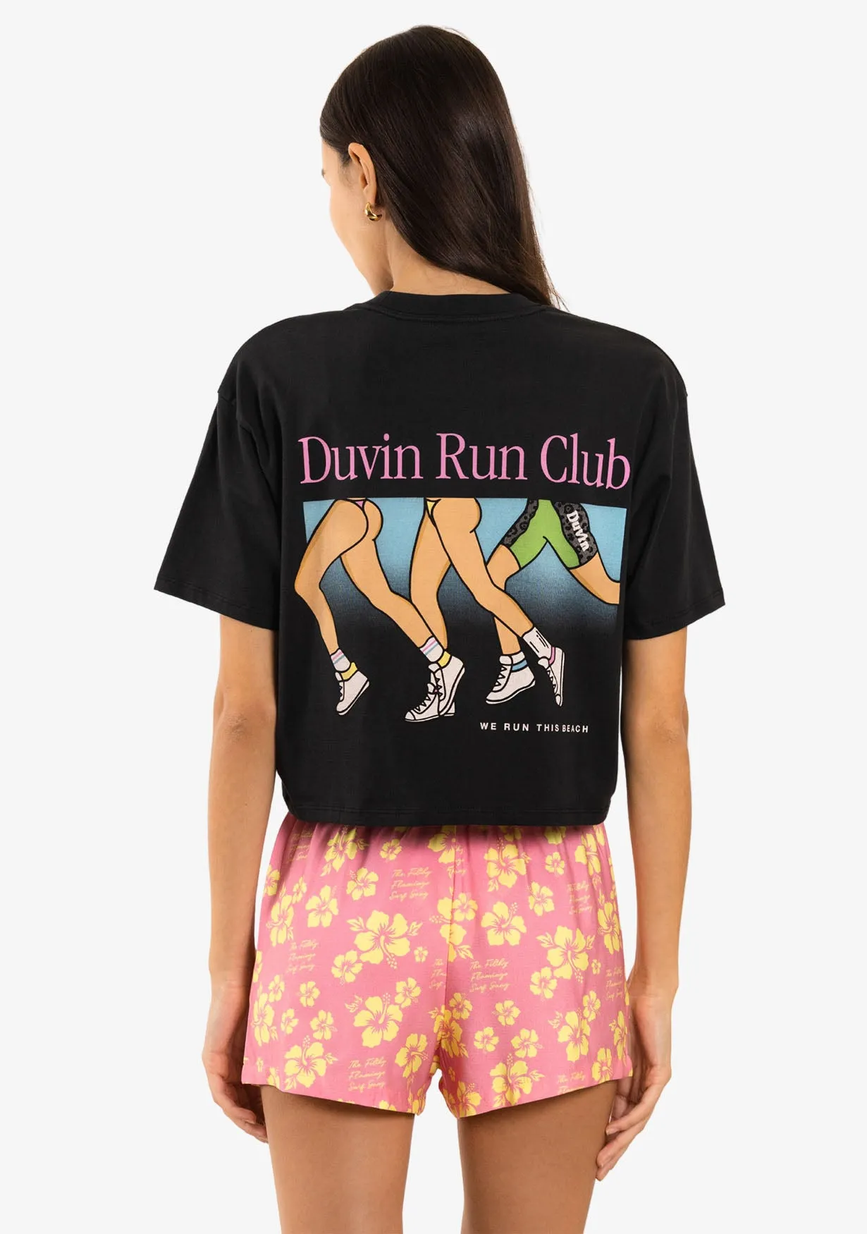 Run Club Crop Tee - Black sold by Duvin Design product image thumbnail 3