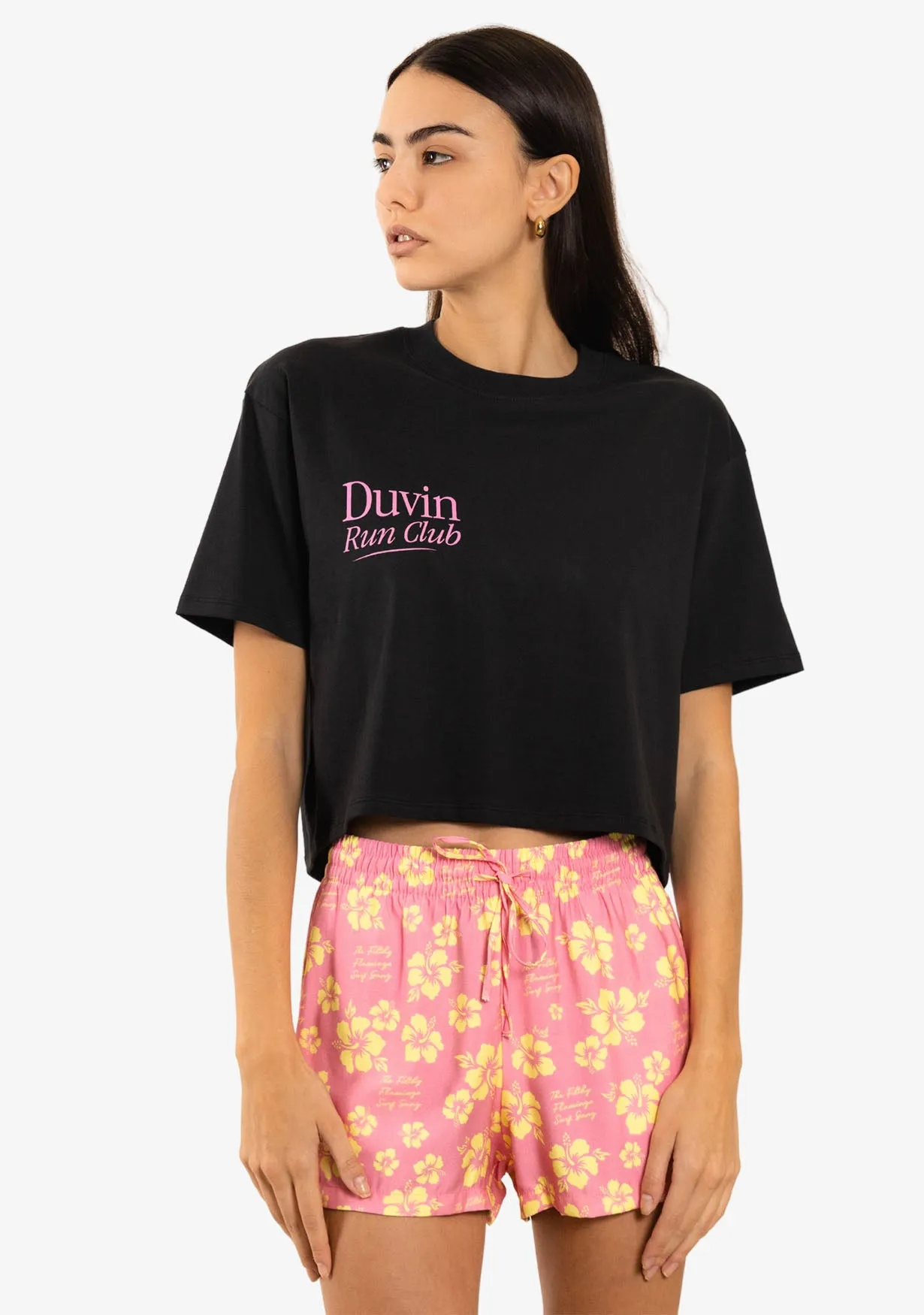 Run Club Crop Tee - Black sold by Duvin Design product image thumbnail 4