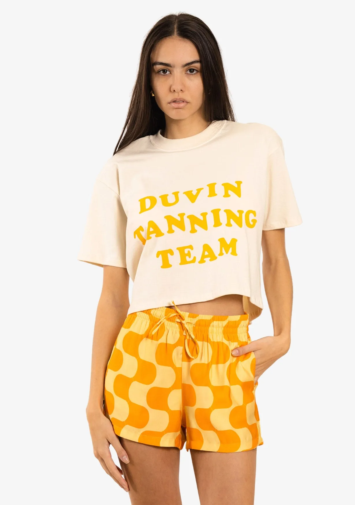 Tanning Team Crop Tee - Antique sold by Duvin Design product image thumbnail 4