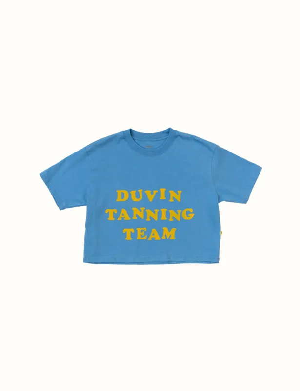 Tanning Team Crop Tee - Blue sold by Duvin Design