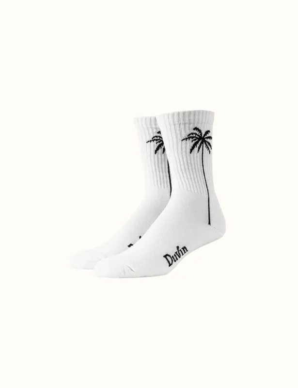 Sabal Palm Sock White made by Duvin Design