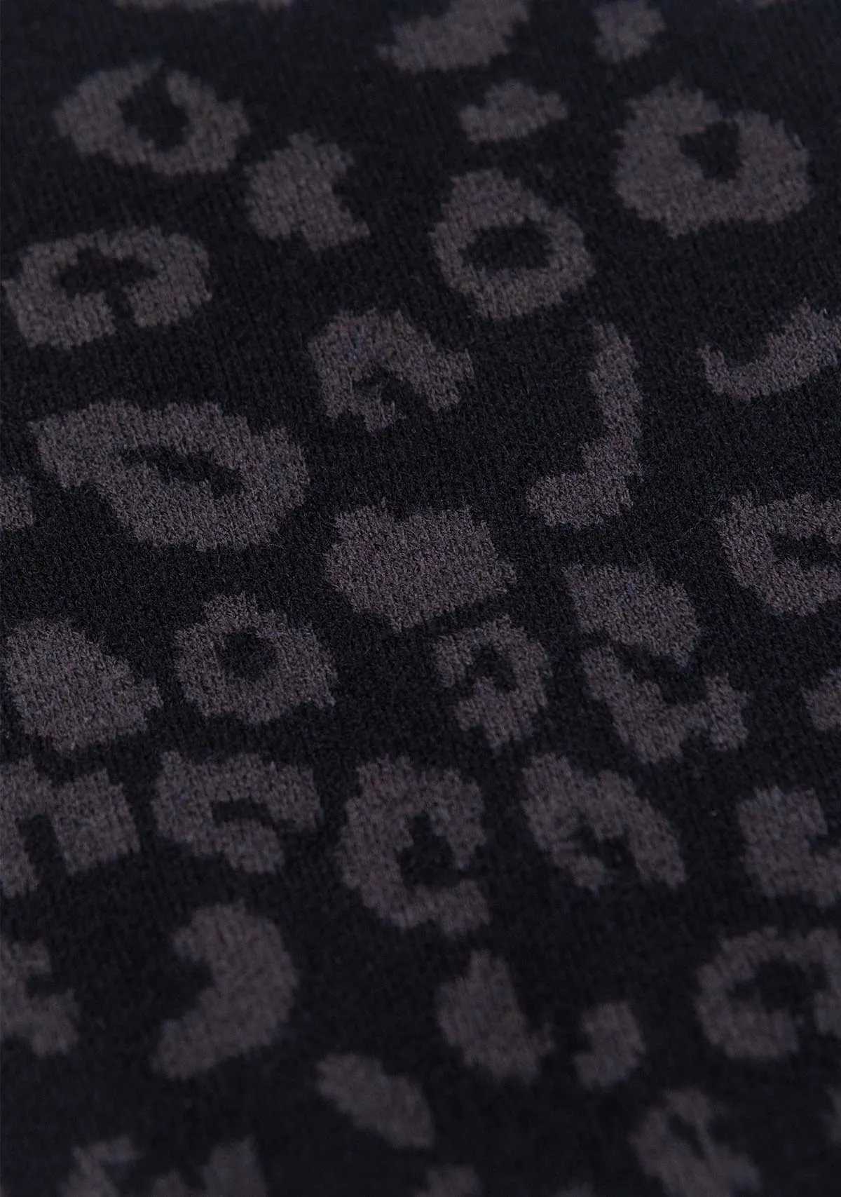 Black Leopard Crew Knit Sweater sold by Duvin Design product image thumbnail 4