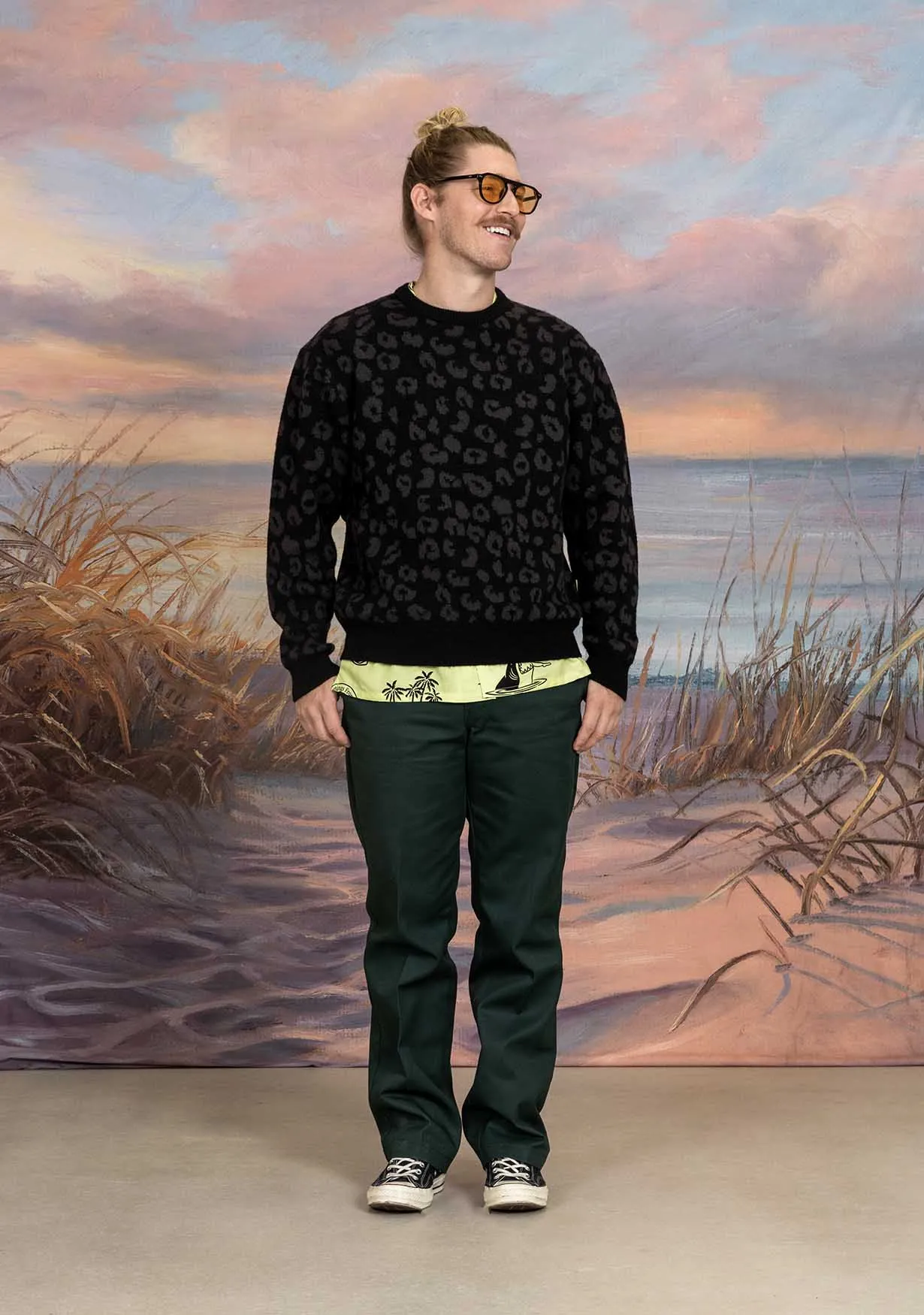 Black Leopard Crew Knit Sweater sold by Duvin Design product image thumbnail 2