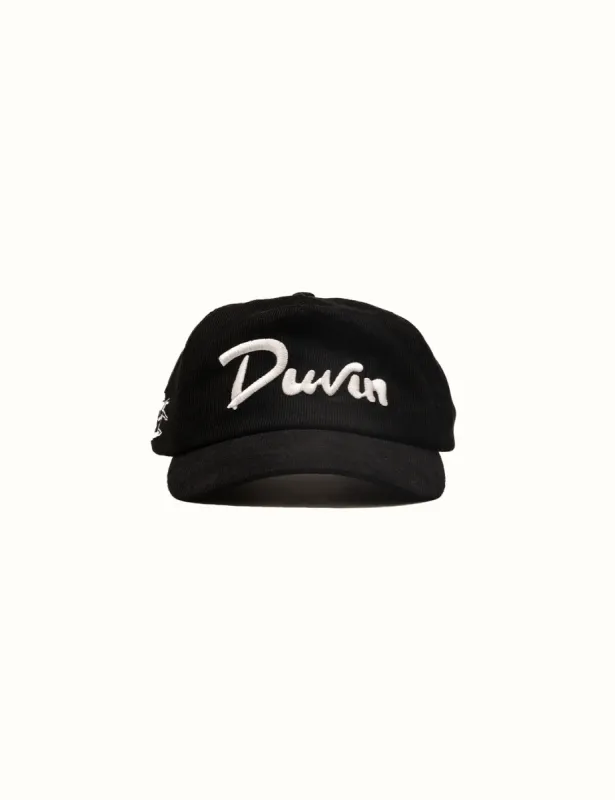 Duvin Script Corduroy Hat Black sold by Duvin Design