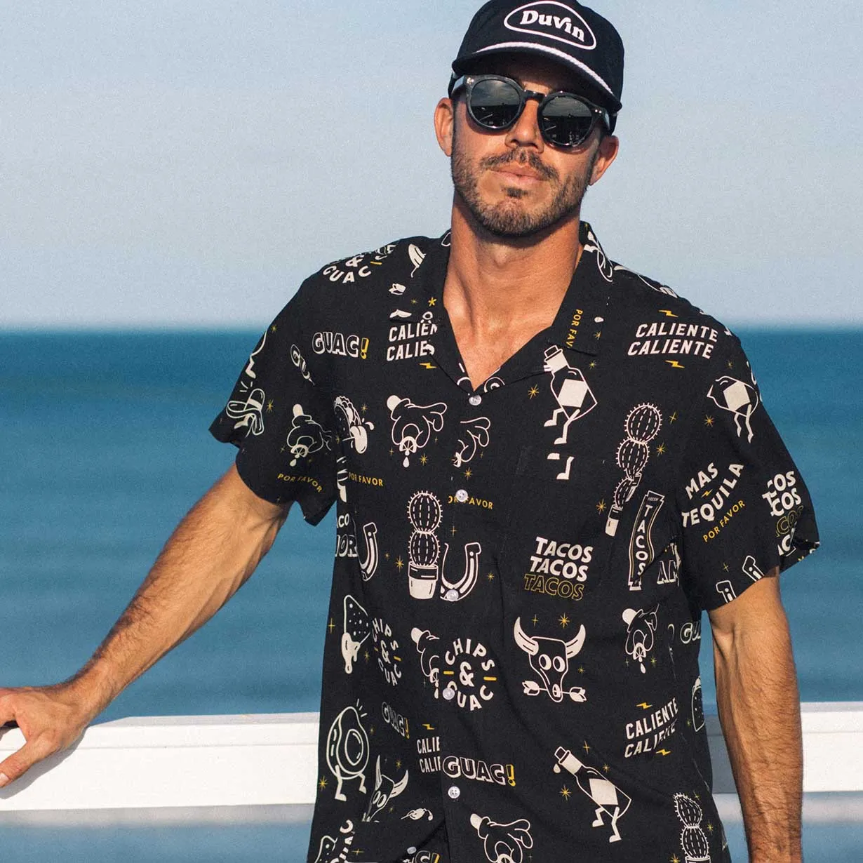 Chips N Dip Buttonup Shirt Black sold by Duvin Design product image thumbnail 3