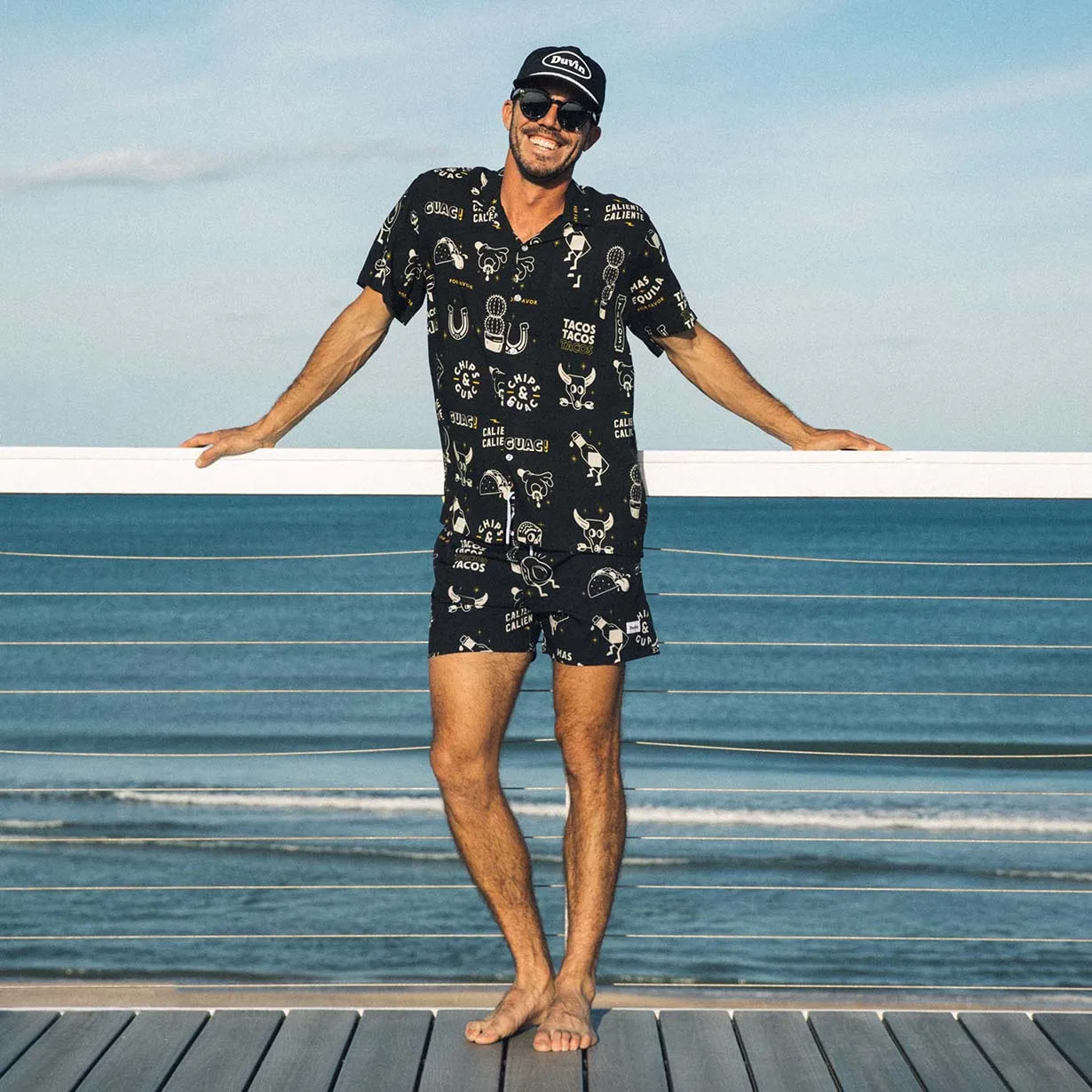 Chips N Dip Buttonup Shirt Black sold by Duvin Design product image thumbnail 2