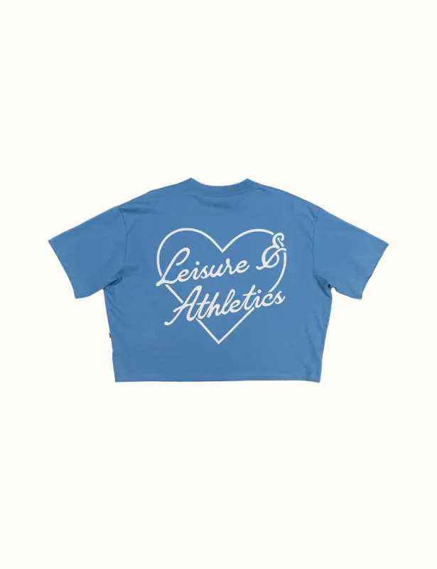 Heart Crop Tee - Blue sold by Duvin Design