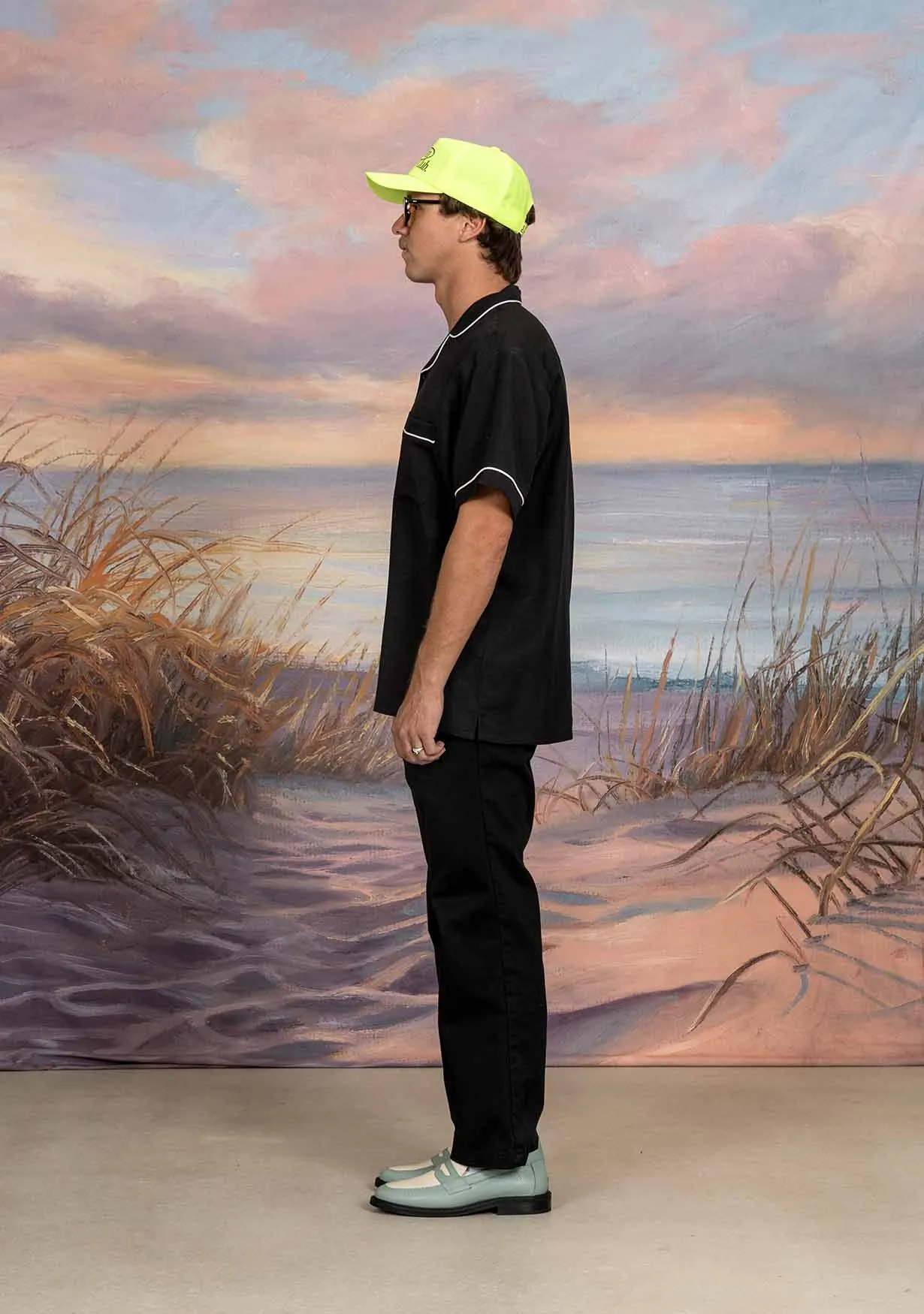 Poolside Retro Buttonup - Black sold by Duvin Design product image thumbnail 5