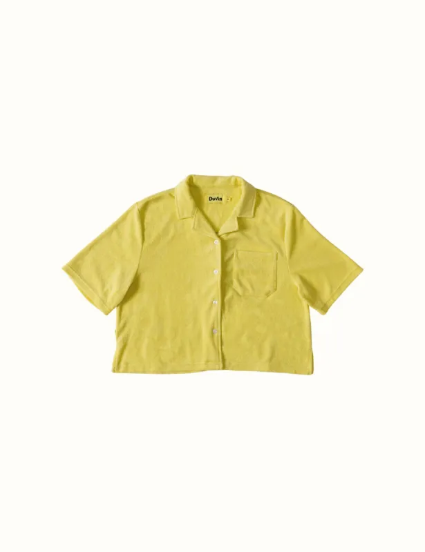Terry Crop Buttonup - Yellow sold by Duvin Design