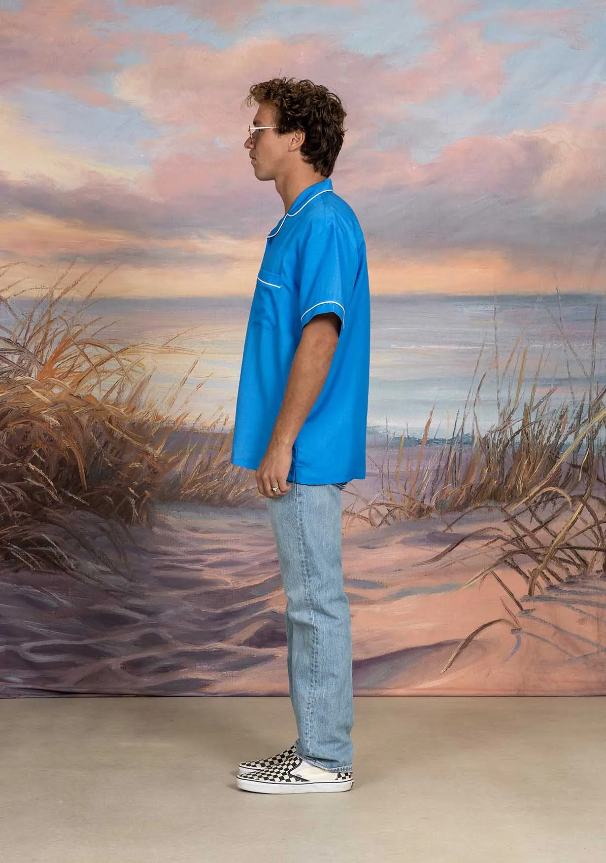 Poolside Retro Buttonup - Blue sold by Duvin Design product image thumbnail 4