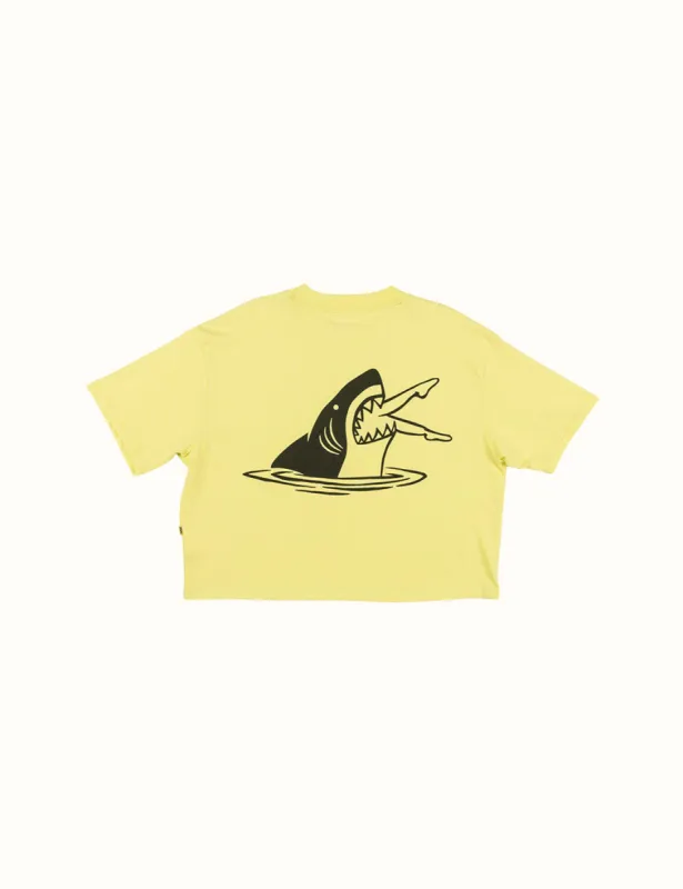 Shark Bite Crop Tee - Neon Yellow made by Duvin Design