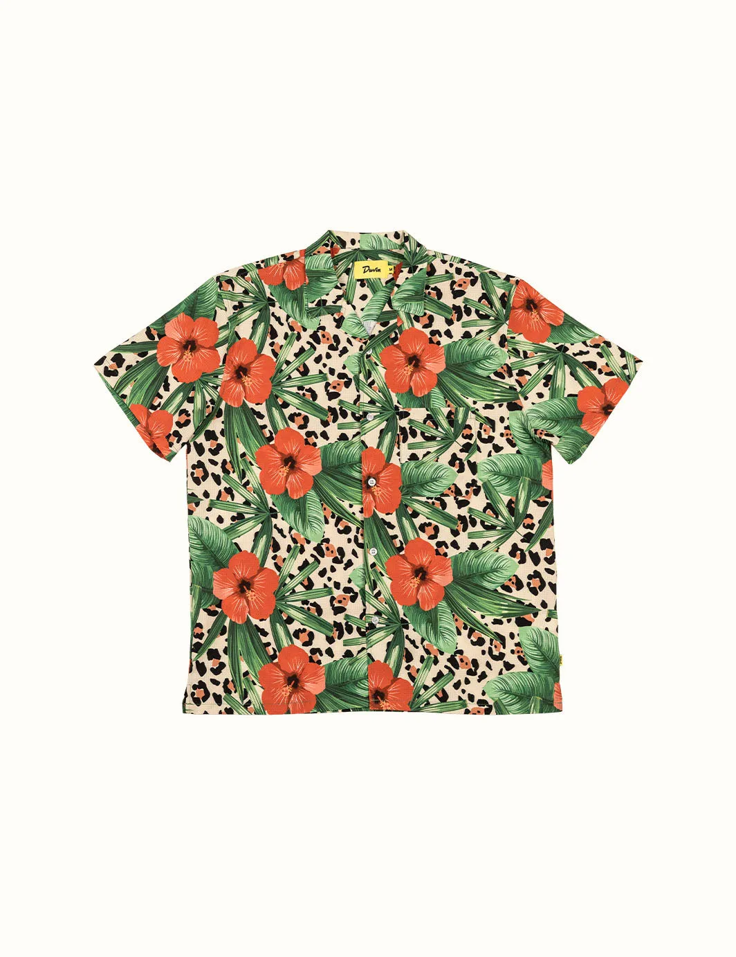 Cat Floral Leisure Stretch Buttonup sold by Duvin Design
