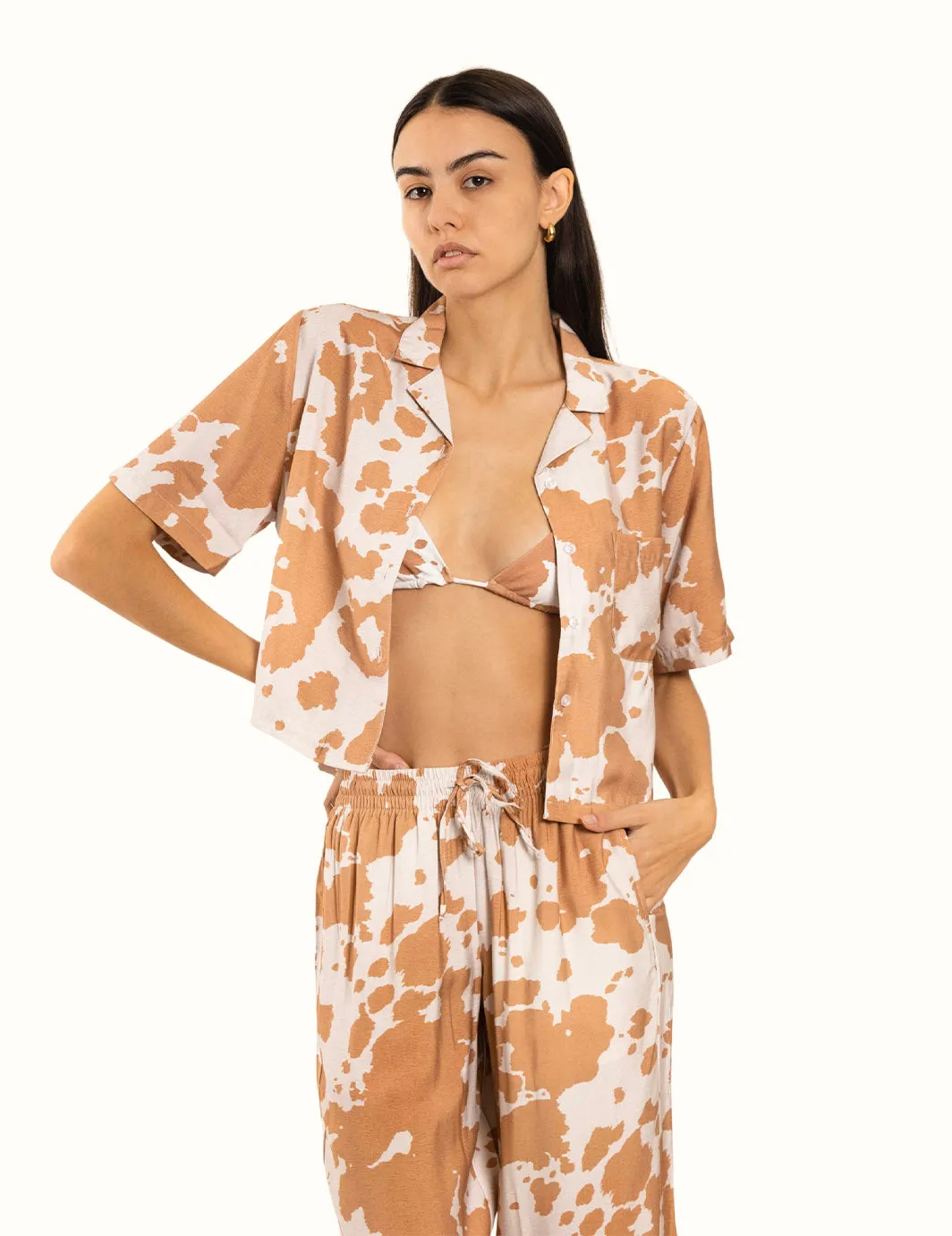 Cowhide Crop Buttonup sold by Duvin Design product image thumbnail 2