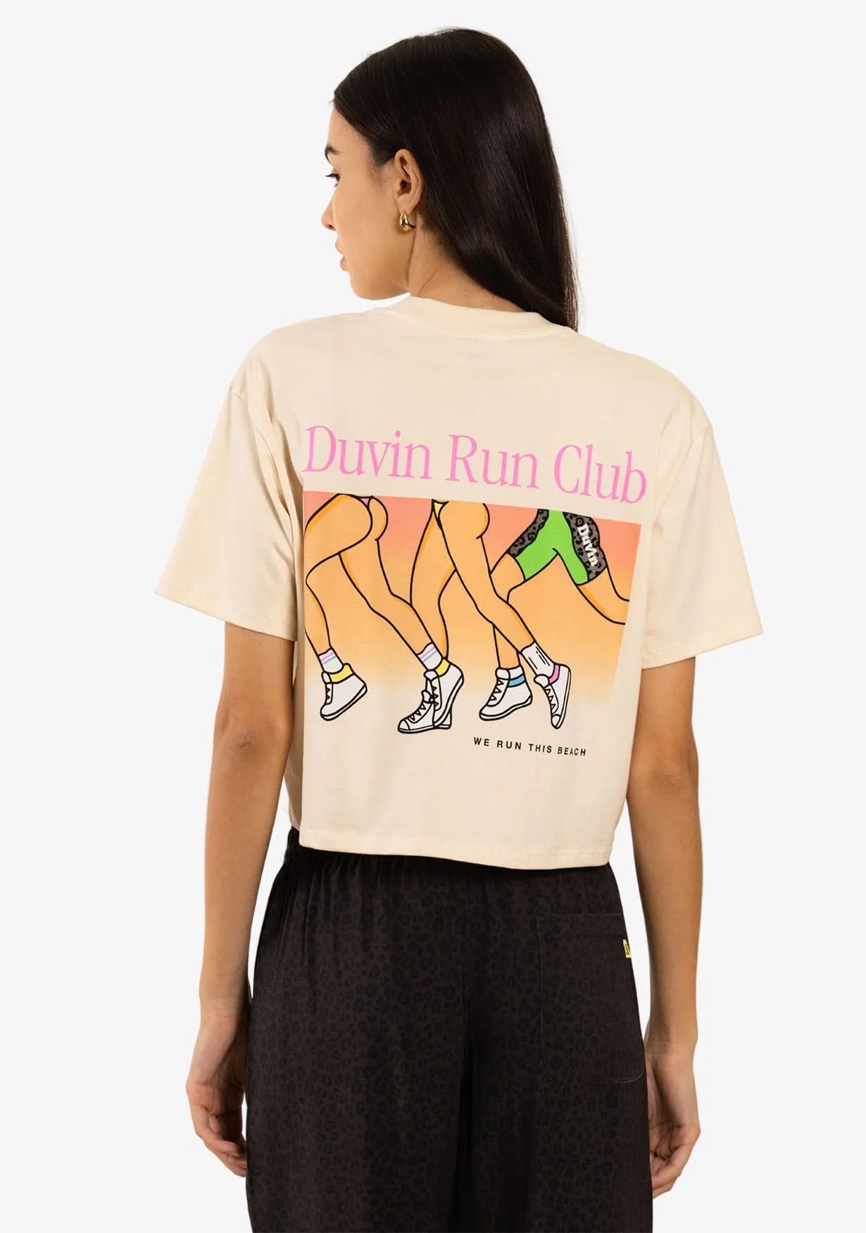 Run Club Crop Tee - Antique sold by Duvin Design product image thumbnail 3