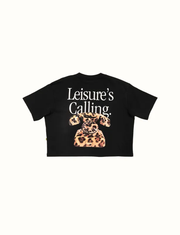 Cat Call Crop Tee Black sold by Duvin Design