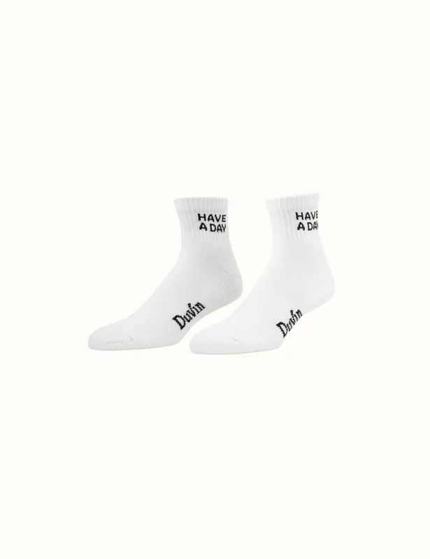 Have A Day Low Cut Sock - White sold by Duvin Design