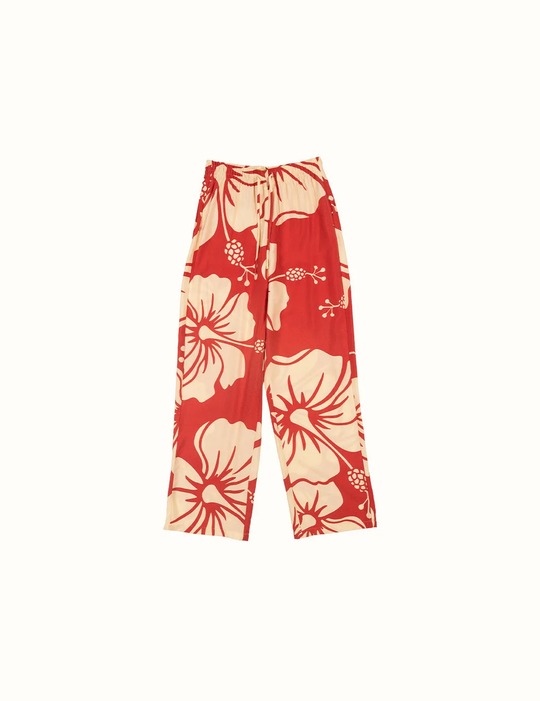 Trouble In Paradise Pants Red sold by Duvin Design
