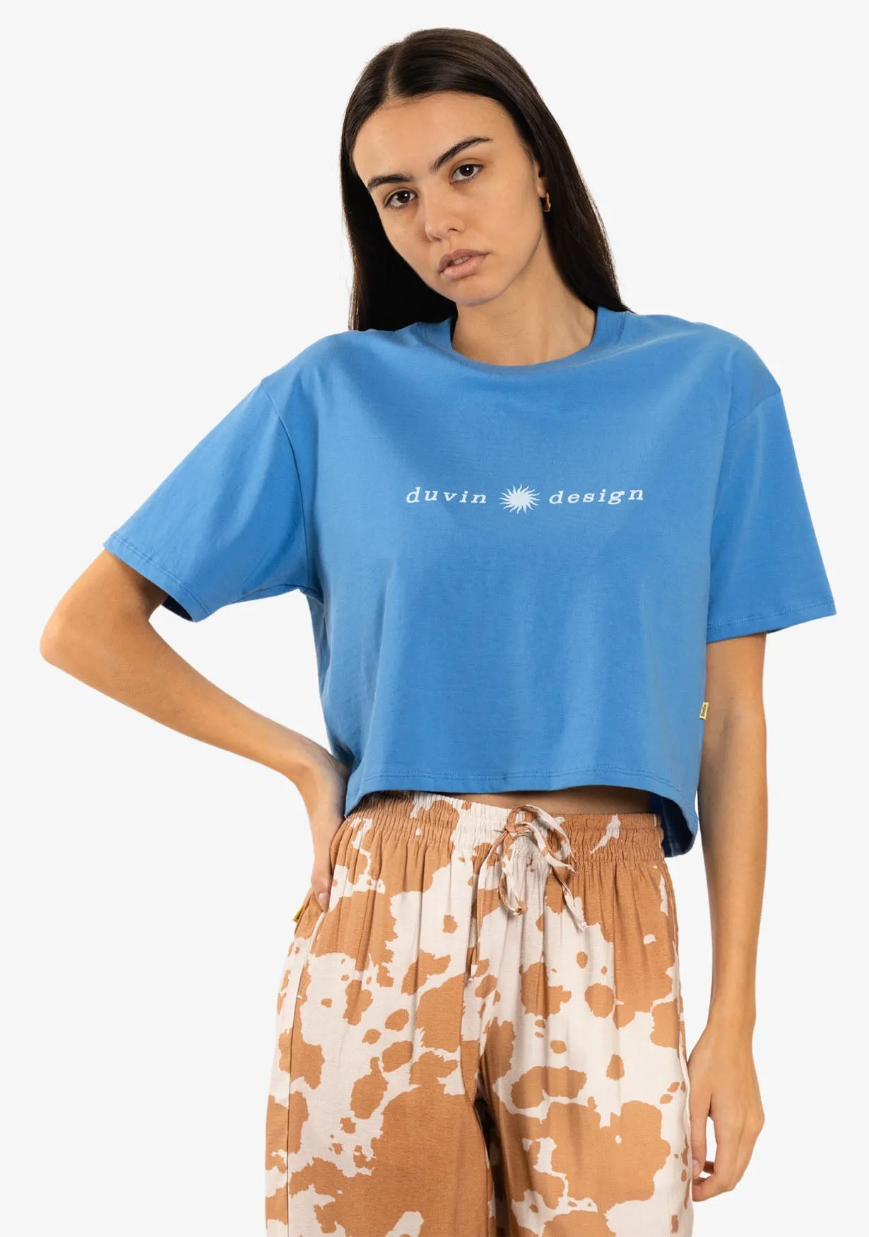 Too Hot Crop Tee - Blue sold by Duvin Design product image thumbnail 4